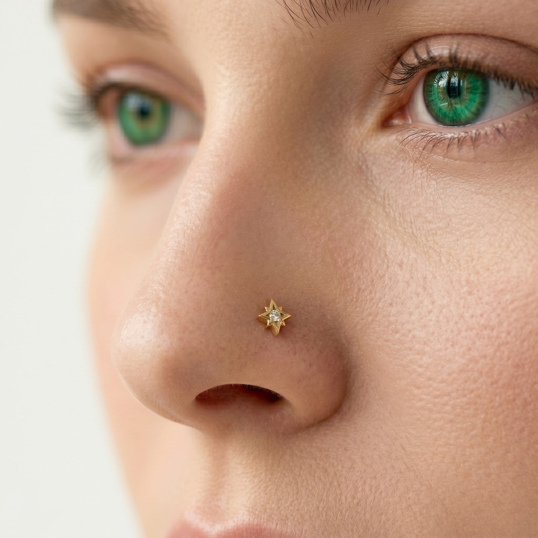 14 Ayar Altın Taşlı Parıltı Hızma - Dianora Piercing