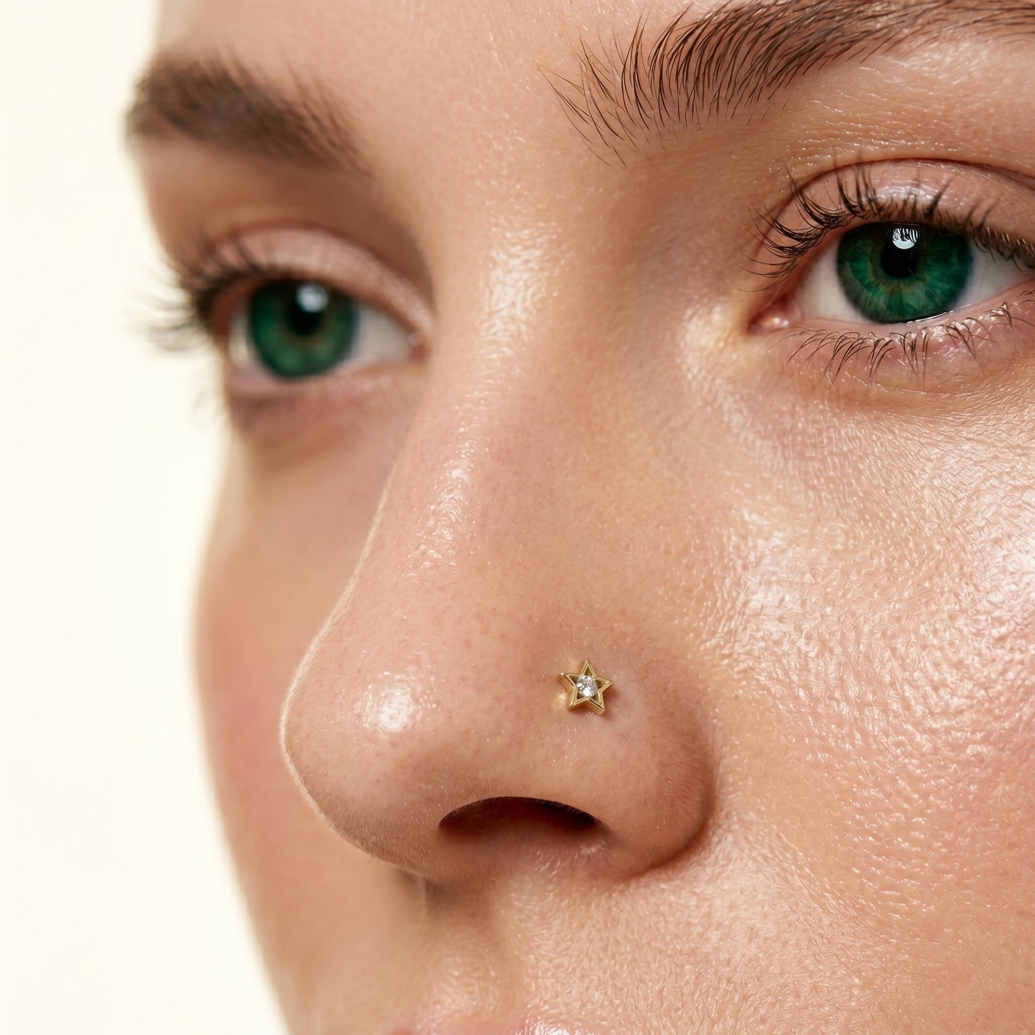 14 Ayar Altın Taşlı Yıldız Hızma - Dianora Piercing