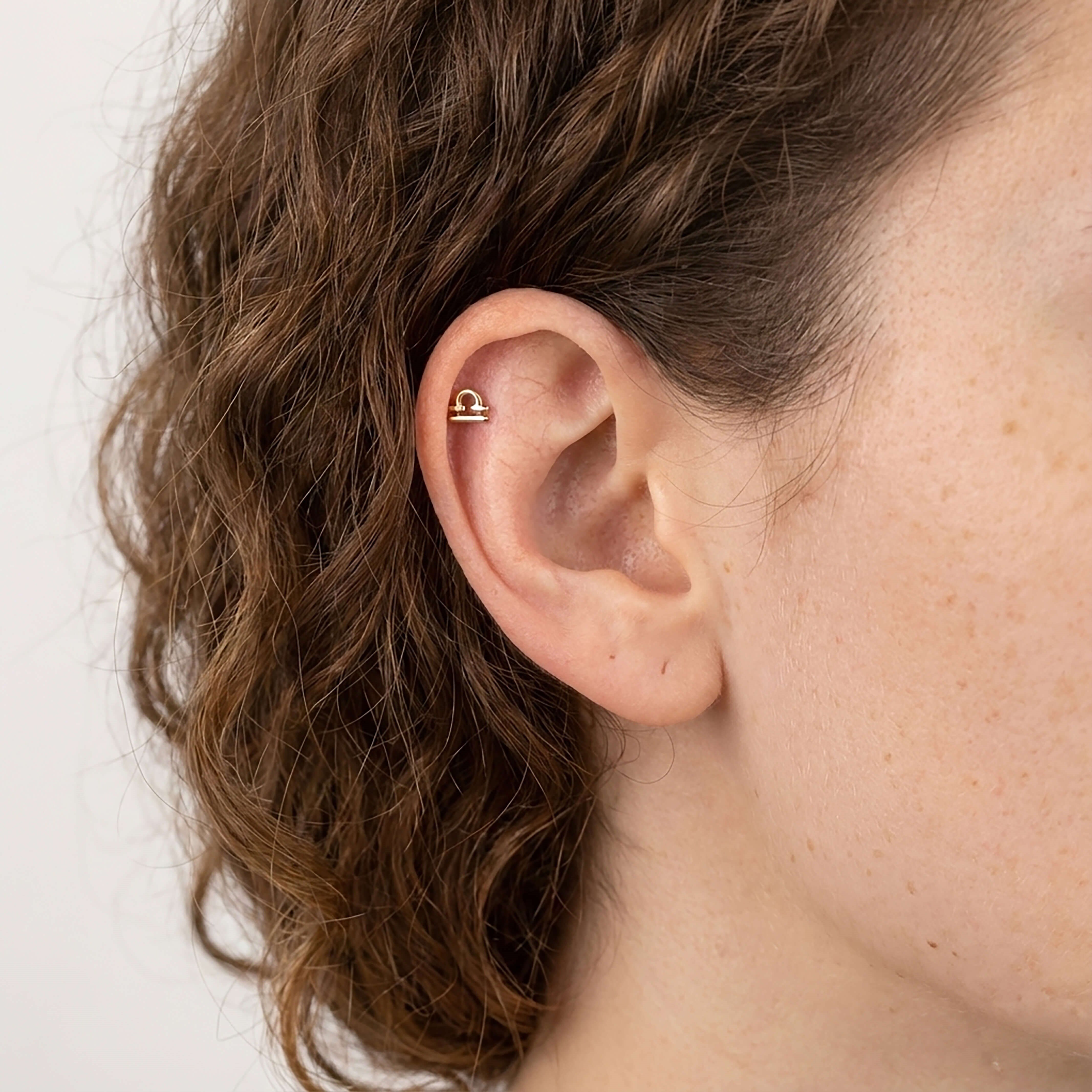 14 Ayar Altın Terazi Burcu Minimal Helix/Kıkırdak Piercing - Dianora Piercing