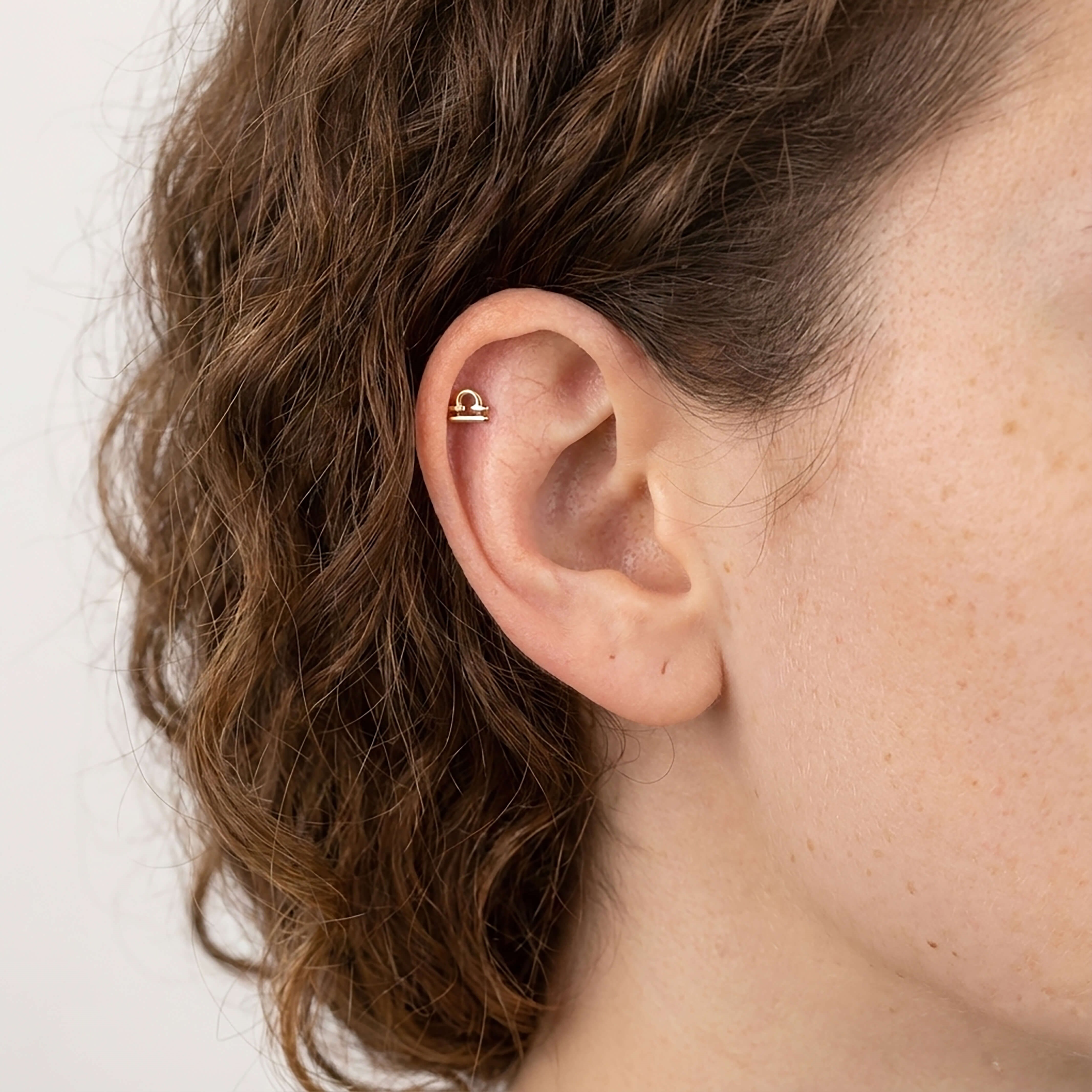 14 Ayar Altın Terazi Burcu Minimal Helix/Kıkırdak Piercing - Dianora Piercing