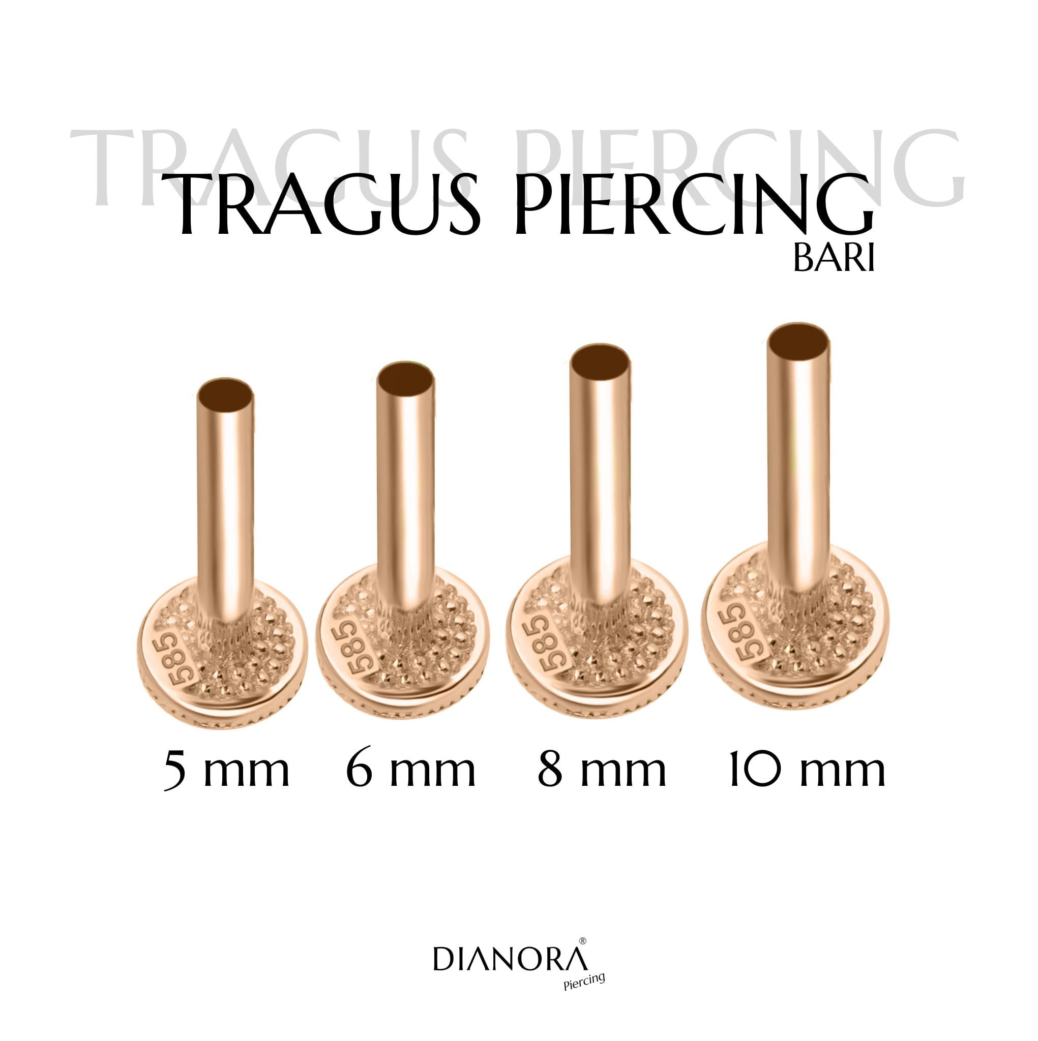 14 Ayar Altın Tragus Piercing Barı