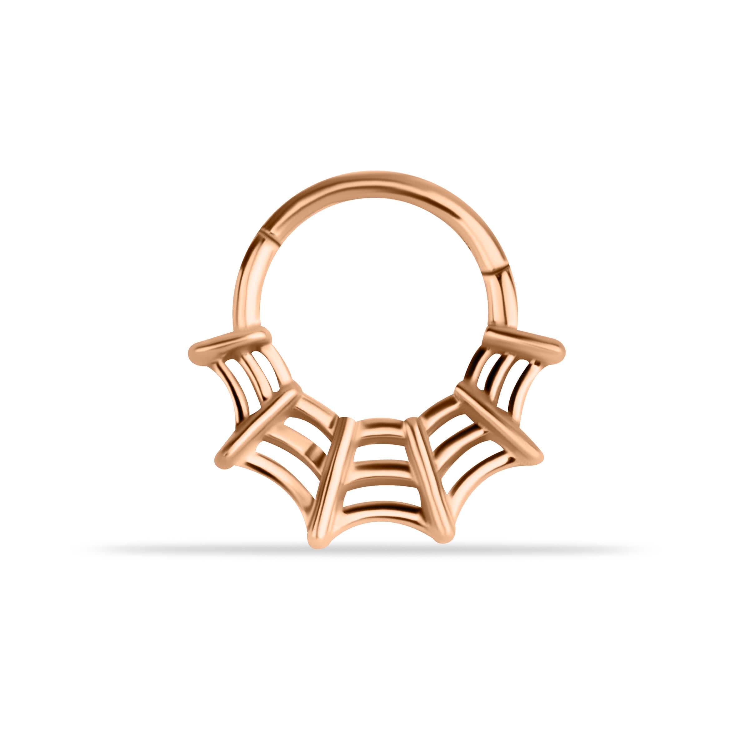 14 Ayar Altın V Alttan Taşlı Minimal Halka Piercing - Dianora Piercing