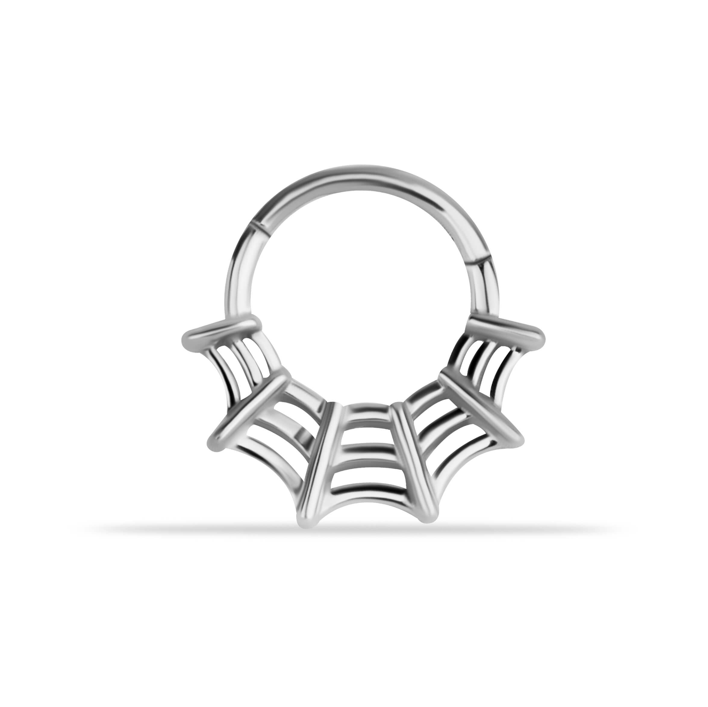 14 Ayar Altın V Alttan Taşlı Minimal Halka Piercing - Dianora Piercing