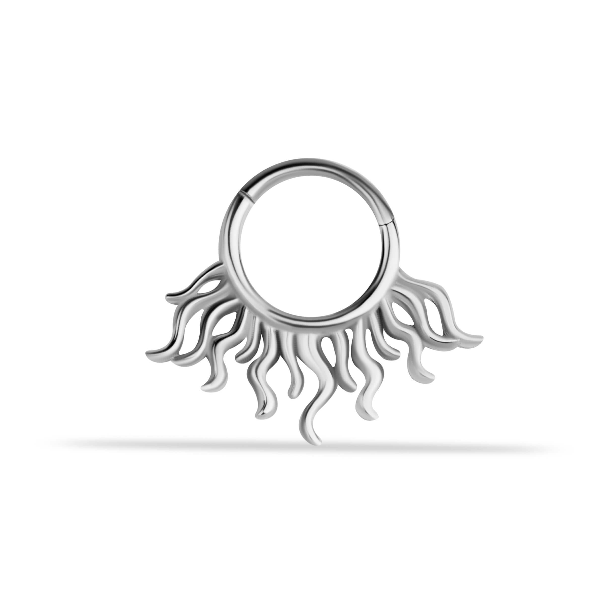 14 Ayar Altın V Alttan Taşlı Minimal Halka Piercing - Dianora Piercing