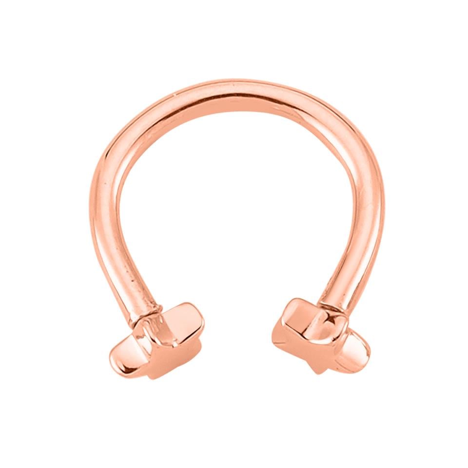 14 Ayar Altın Yıldız Minimal Yarım Halka Piercing - Dianora Piercing