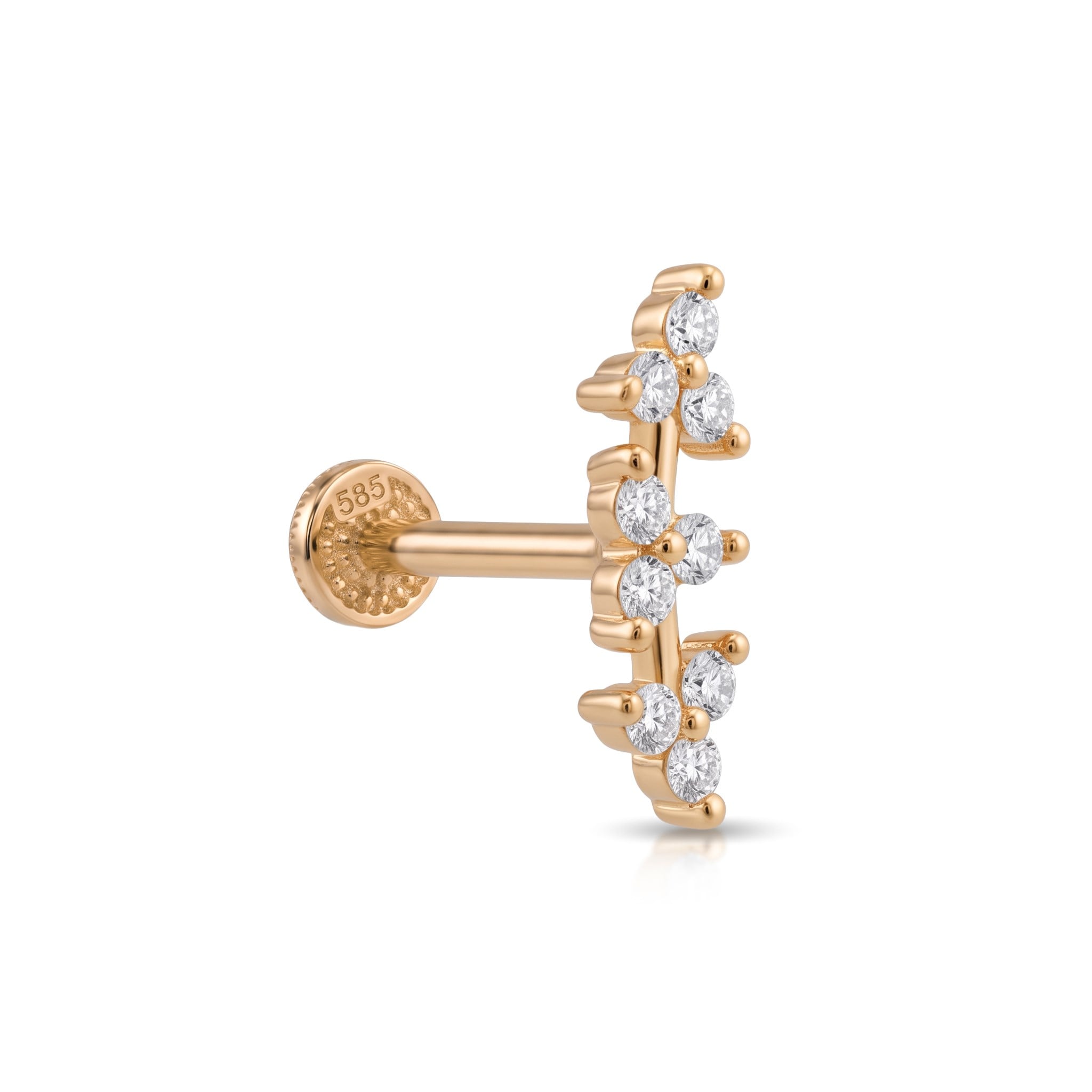 14 Ayar Altın Yıldız Tragus Piercing - Dianora Piercing Jewelry