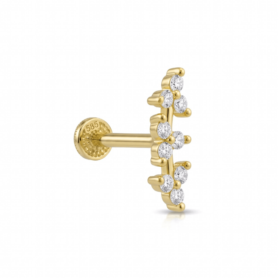 14 Ayar Altın Yıldız Tragus Piercing - Dianora Piercing Jewelry