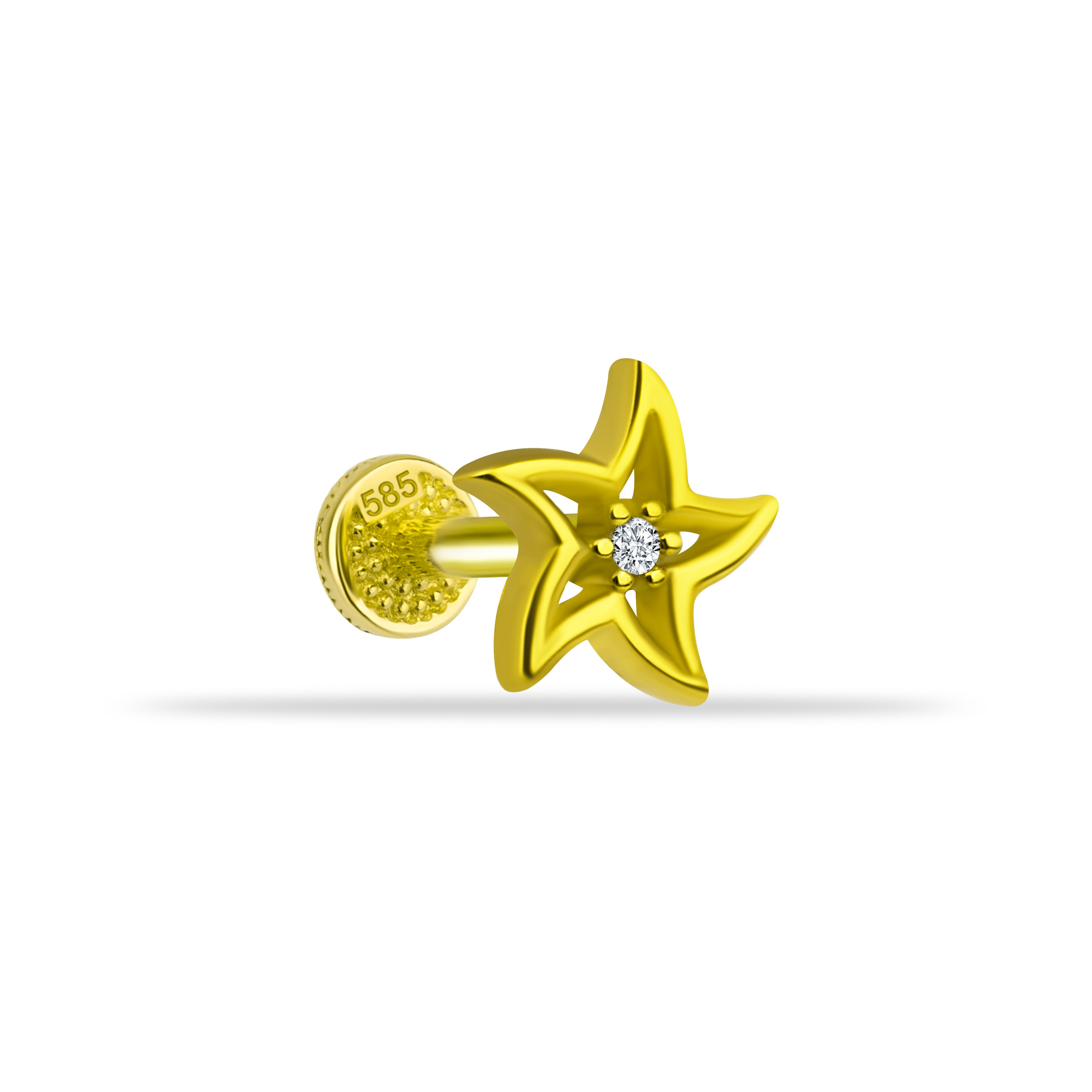 14 Ayar Altın Yıldız Tragus Piercing