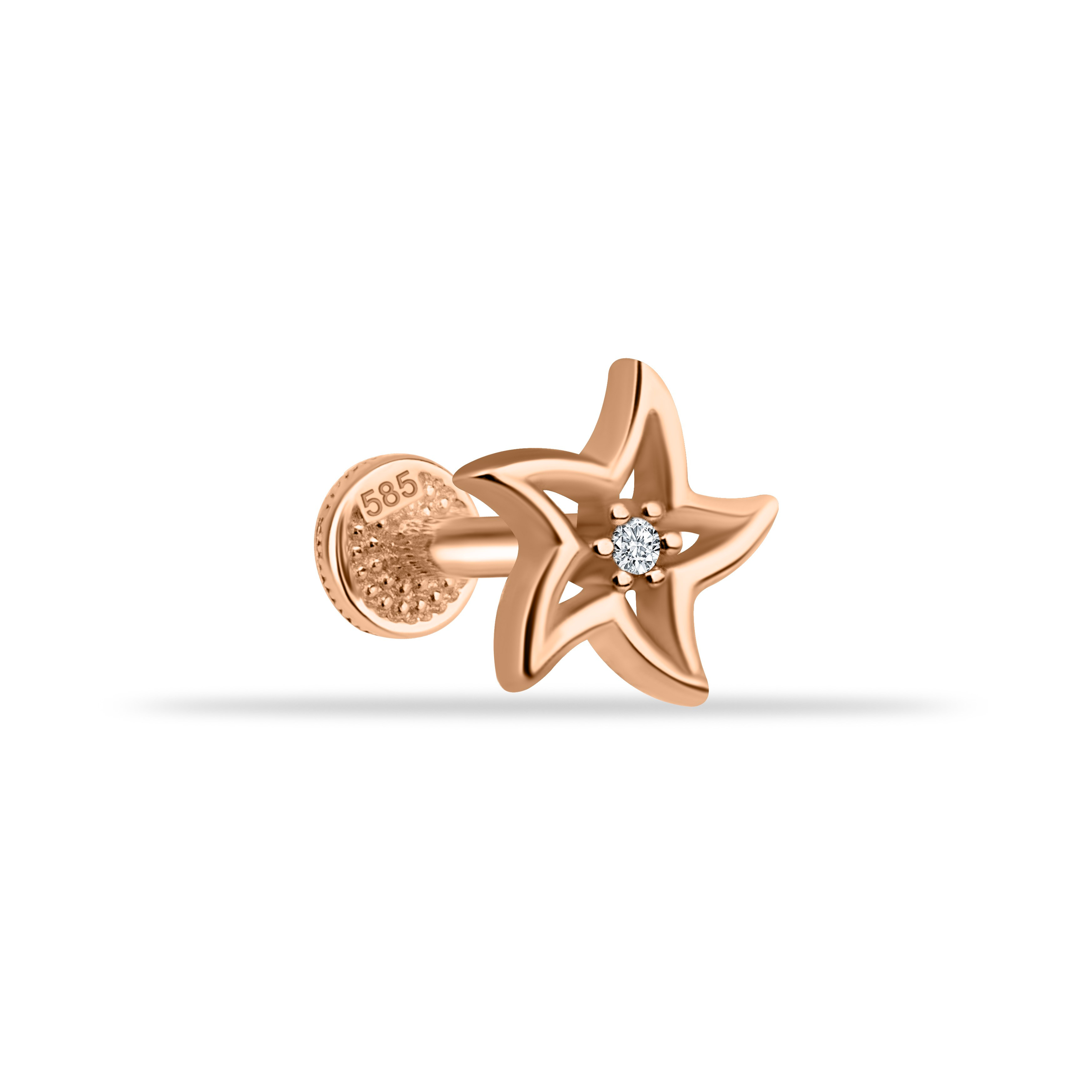 14 Ayar Altın Yıldız Tragus Piercing