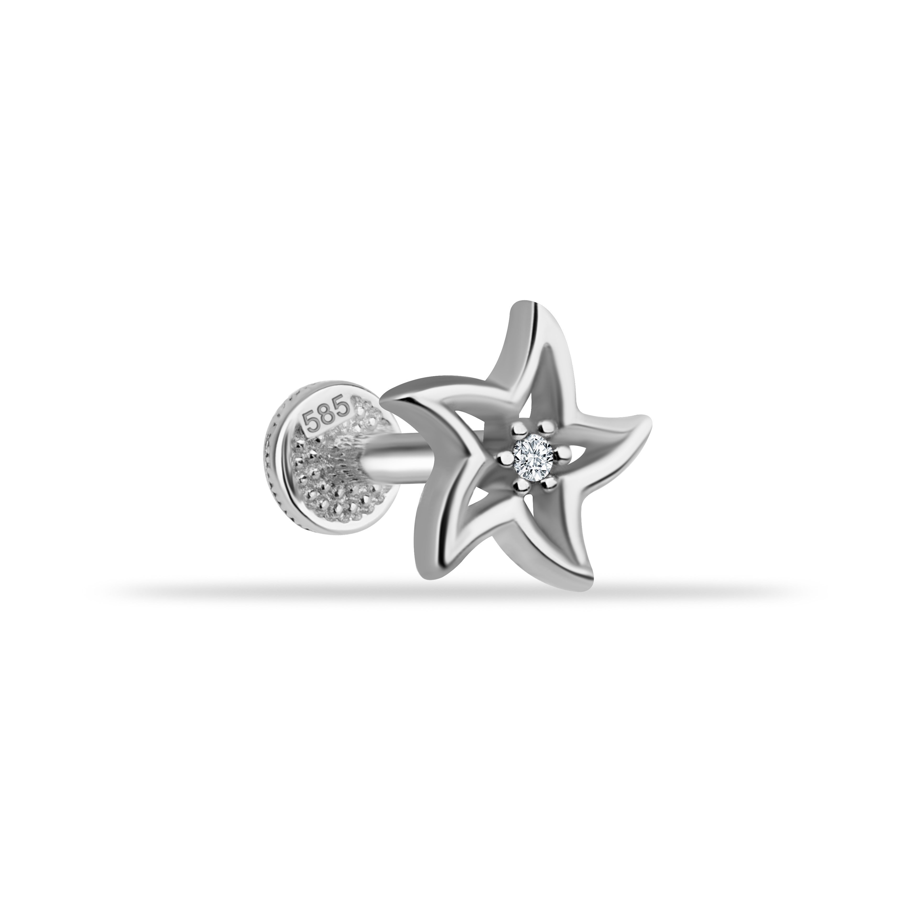14 Ayar Altın Yıldız Tragus Piercing