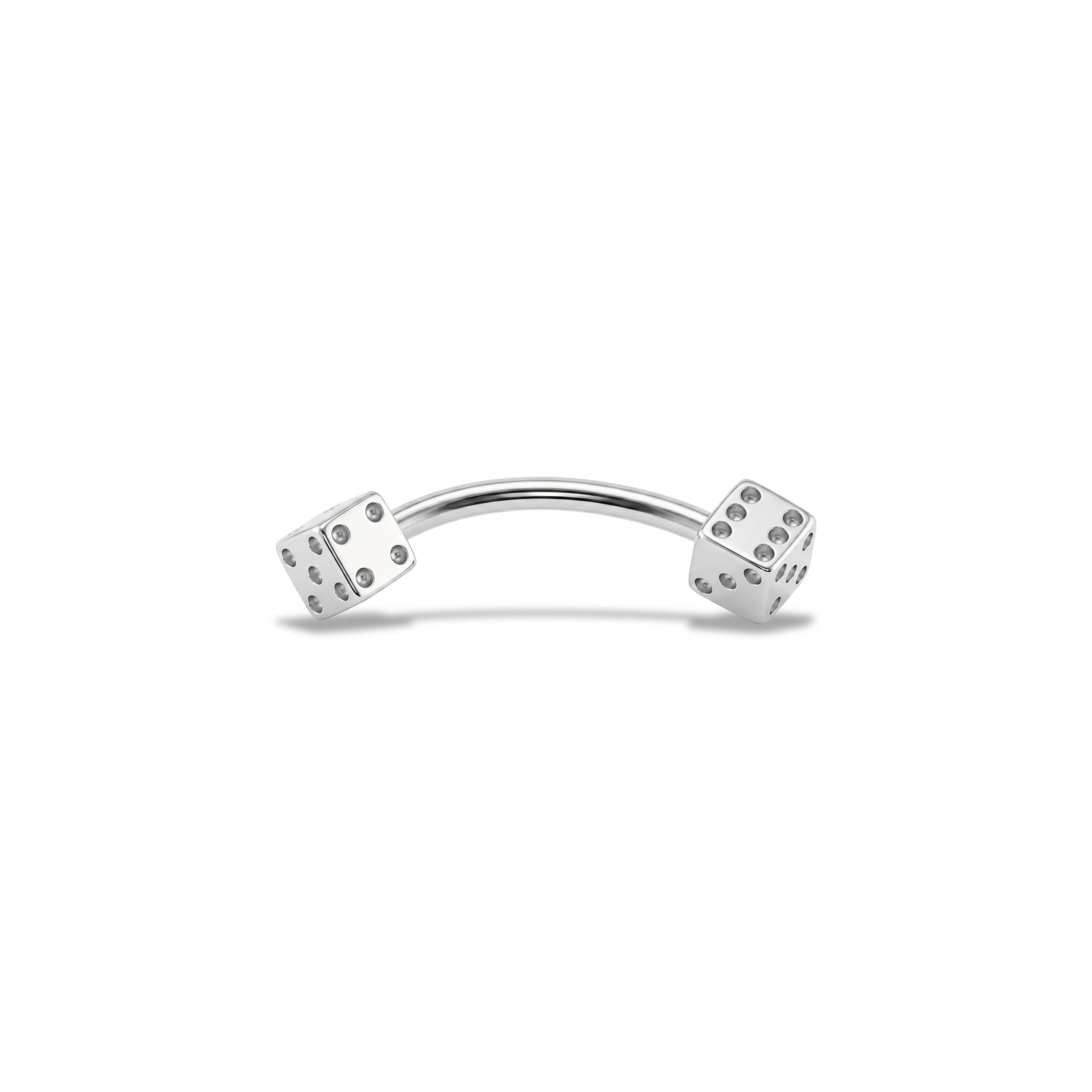 14 Ayar Altın Zar Kaş/Rook Piercing - Dianora Piercing