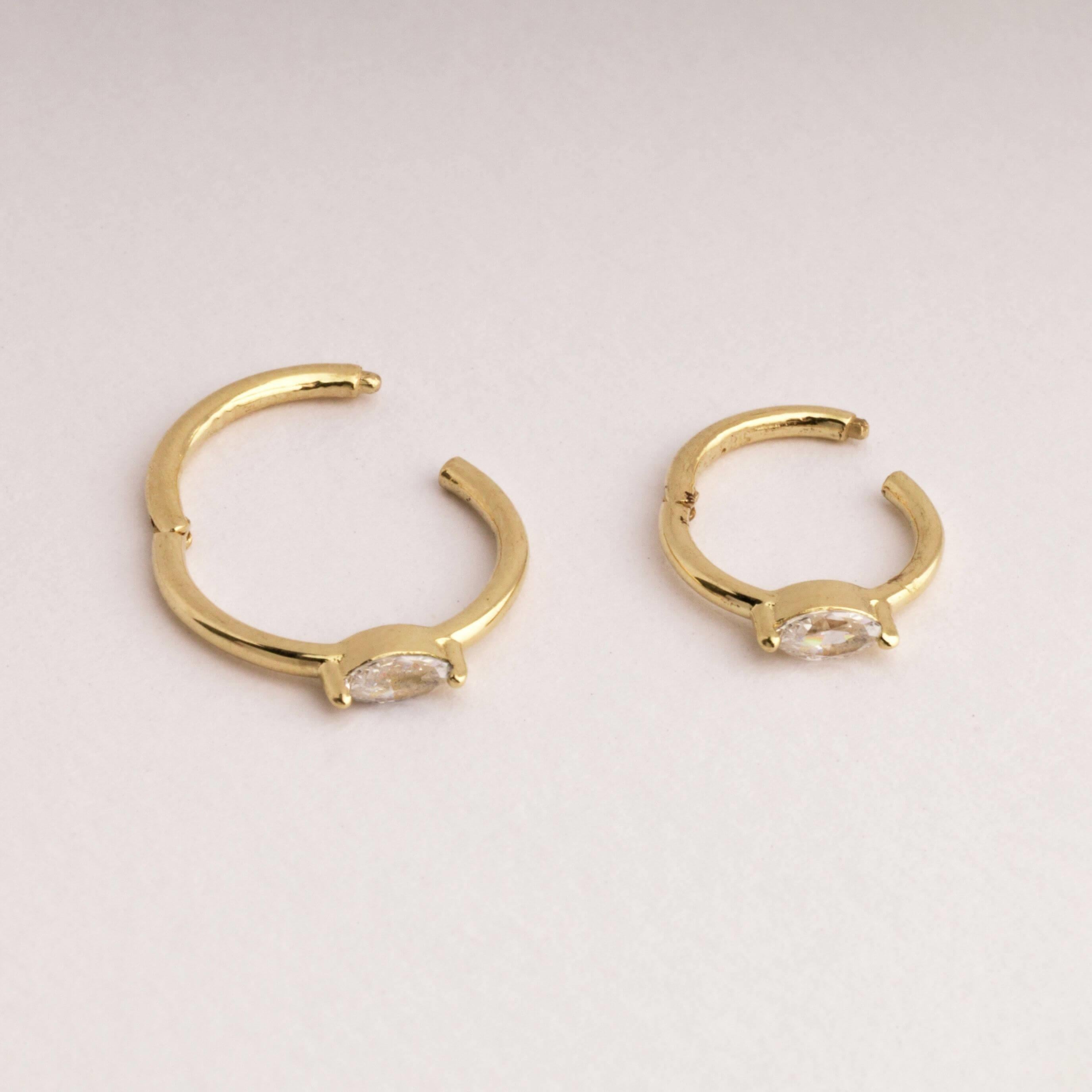 14 Ayar Altın Zincir Motifli Minimal Halka Piercing - Dianora Piercing