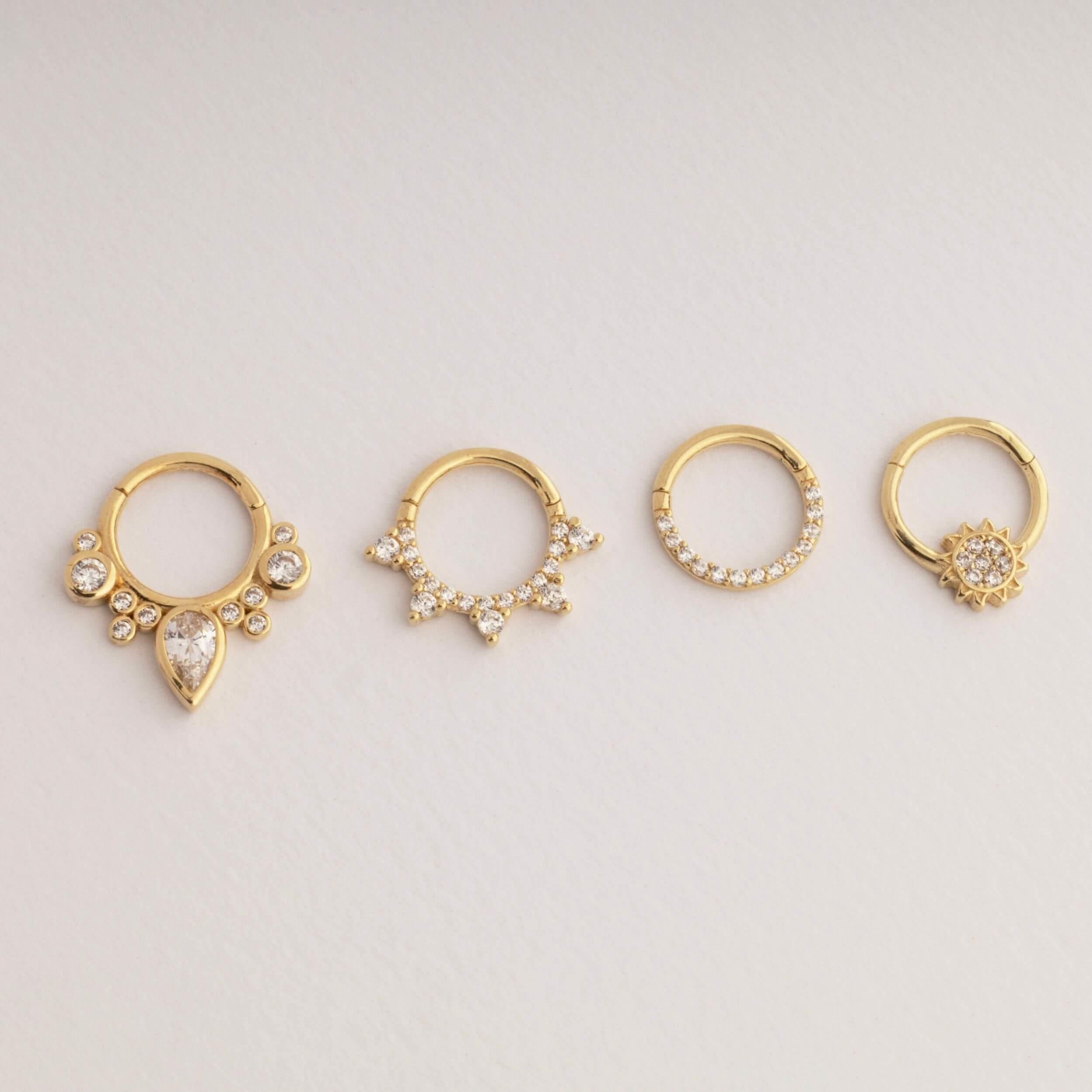 14 Ayar Altın Zincir Motifli Minimal Halka Piercing - Dianora Piercing