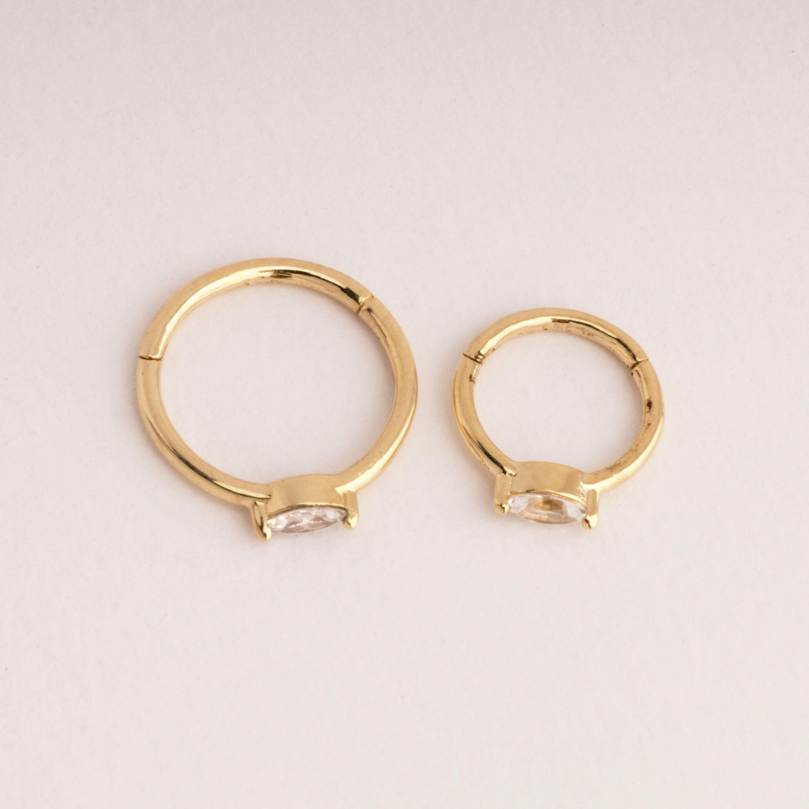 14 Ayar Altın Zincir Motifli Minimal Halka Piercing - Dianora Piercing