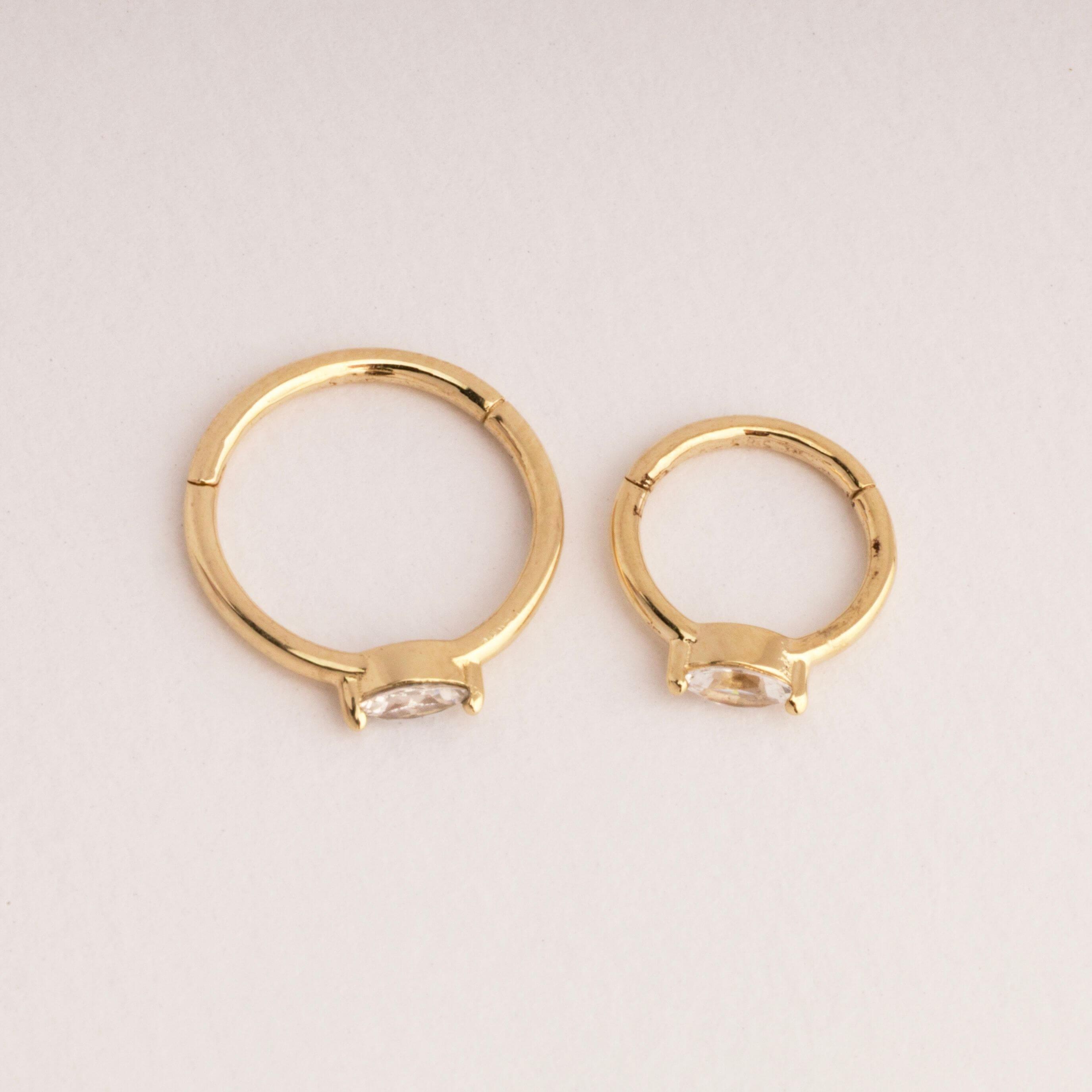 14 Ayar Altın Zincir Motifli Minimal Halka Piercing - Dianora Piercing