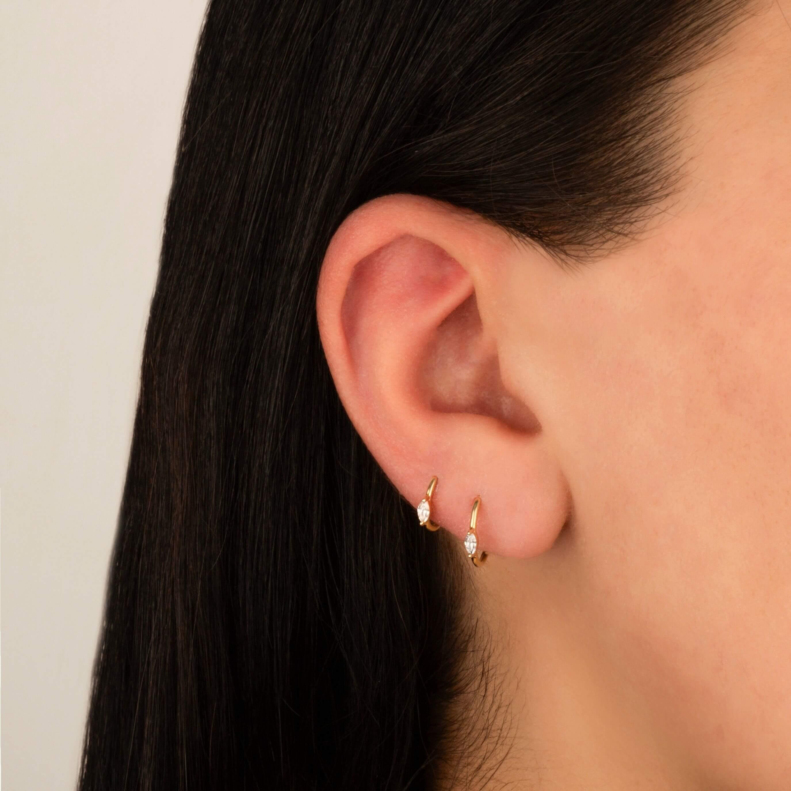 14 Ayar Altın Zincir Motifli Minimal Halka Piercing - Dianora Piercing