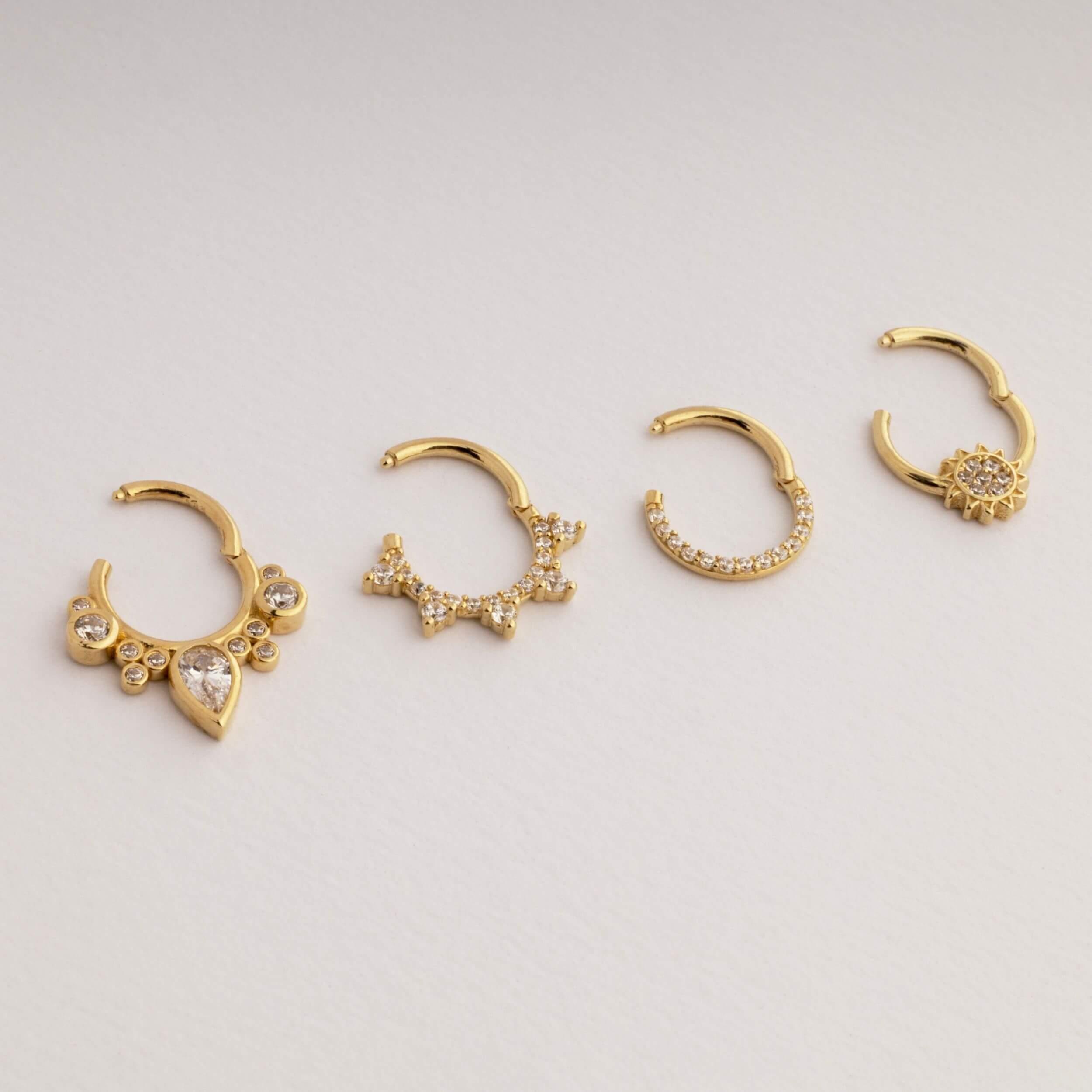 14 Ayar Altın Zincir Motifli Minimal Halka Piercing - Dianora Piercing