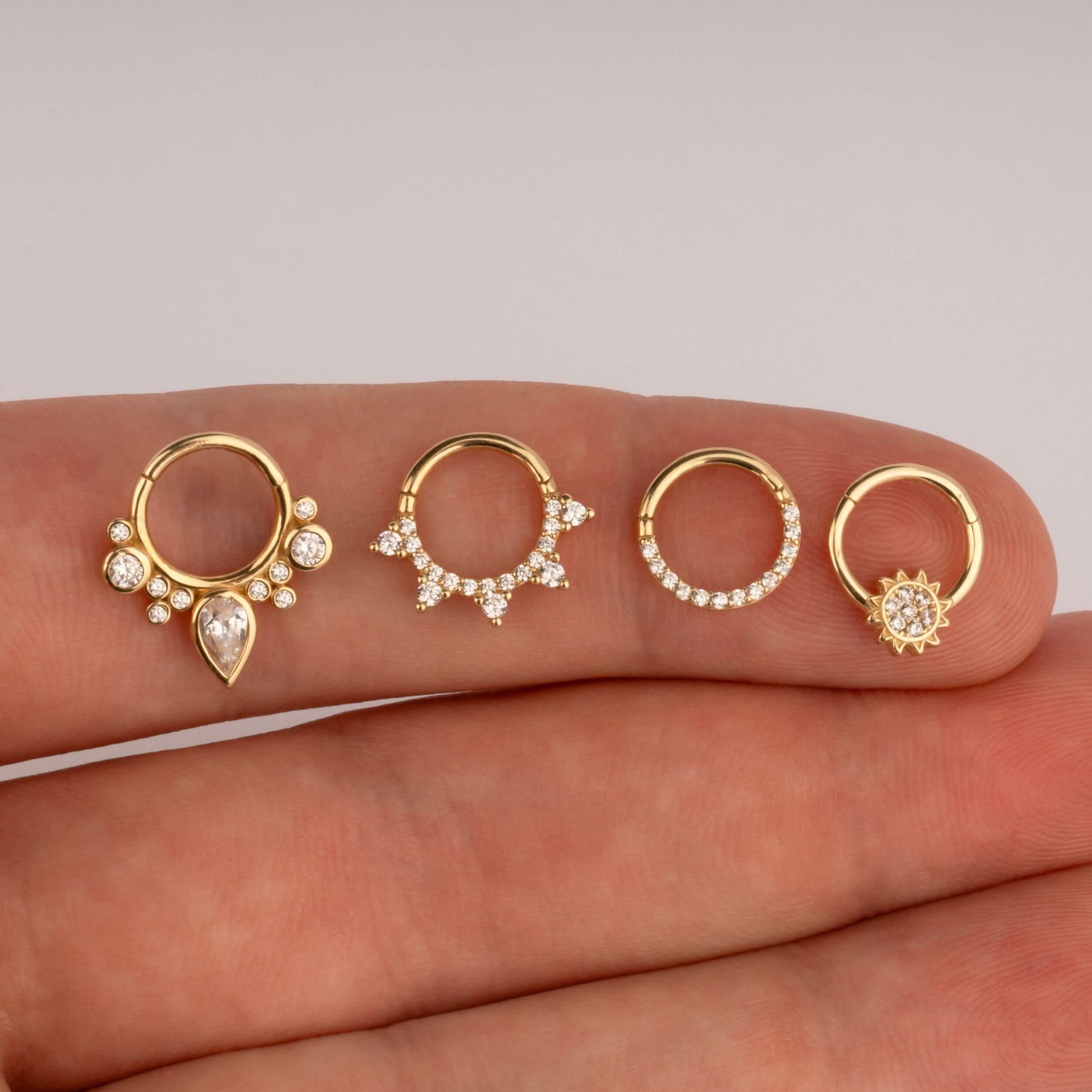 14 Ayar Altın Zincir Motifli Minimal Halka Piercing - Dianora Piercing