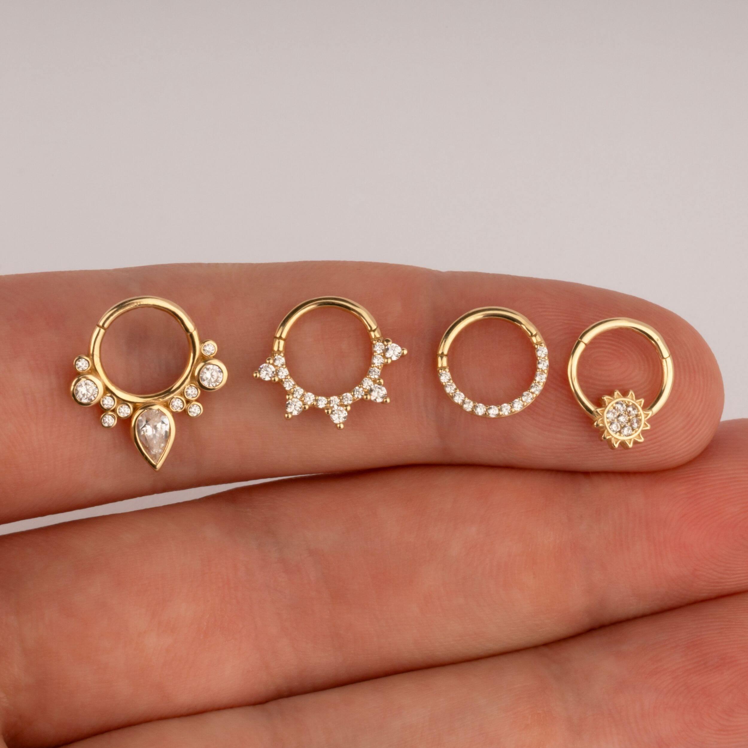 14 Ayar Altın Zincir Motifli Minimal Halka Piercing - Dianora Piercing