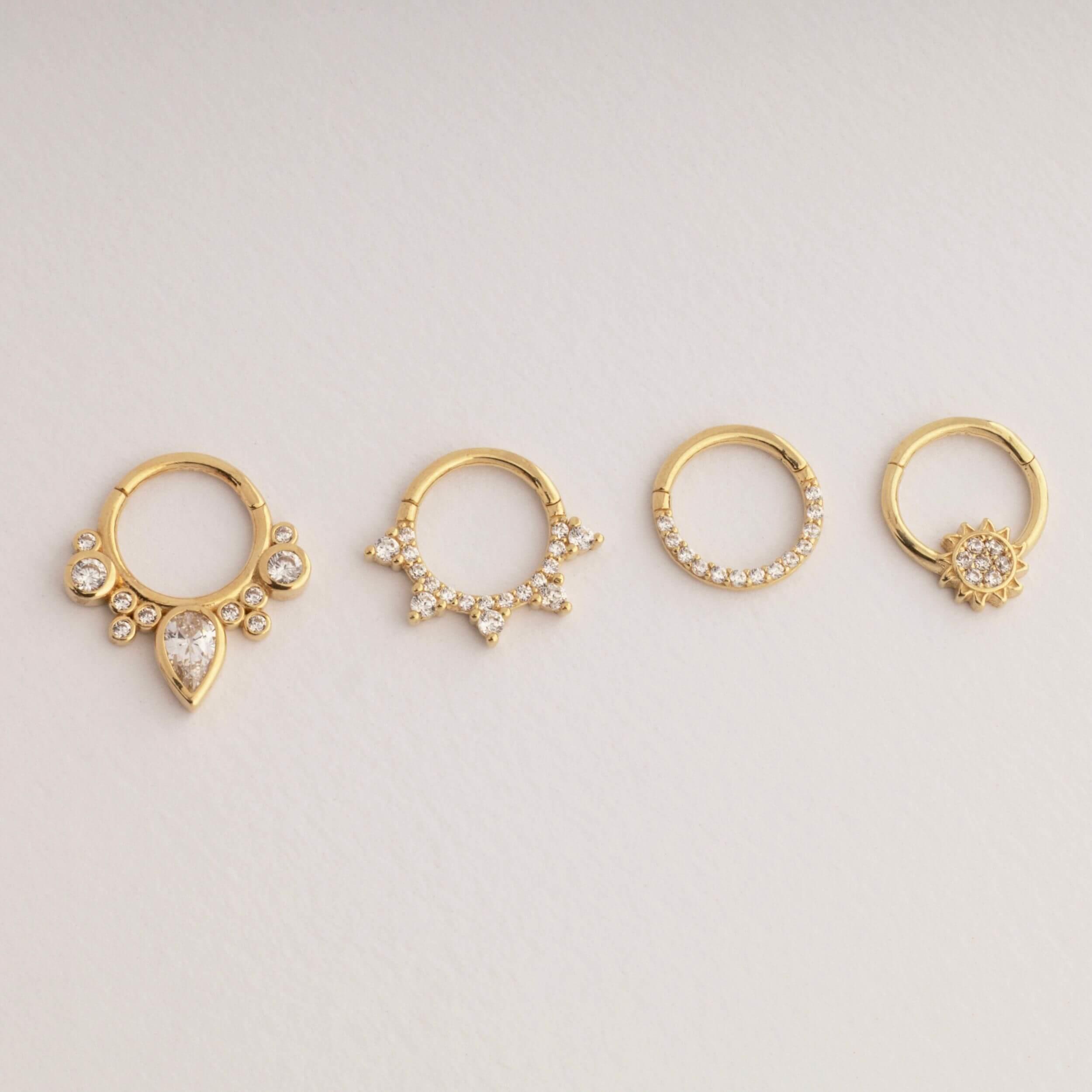 14 Ayar Altın Zincir Motifli Minimal Halka Piercing - Dianora Piercing