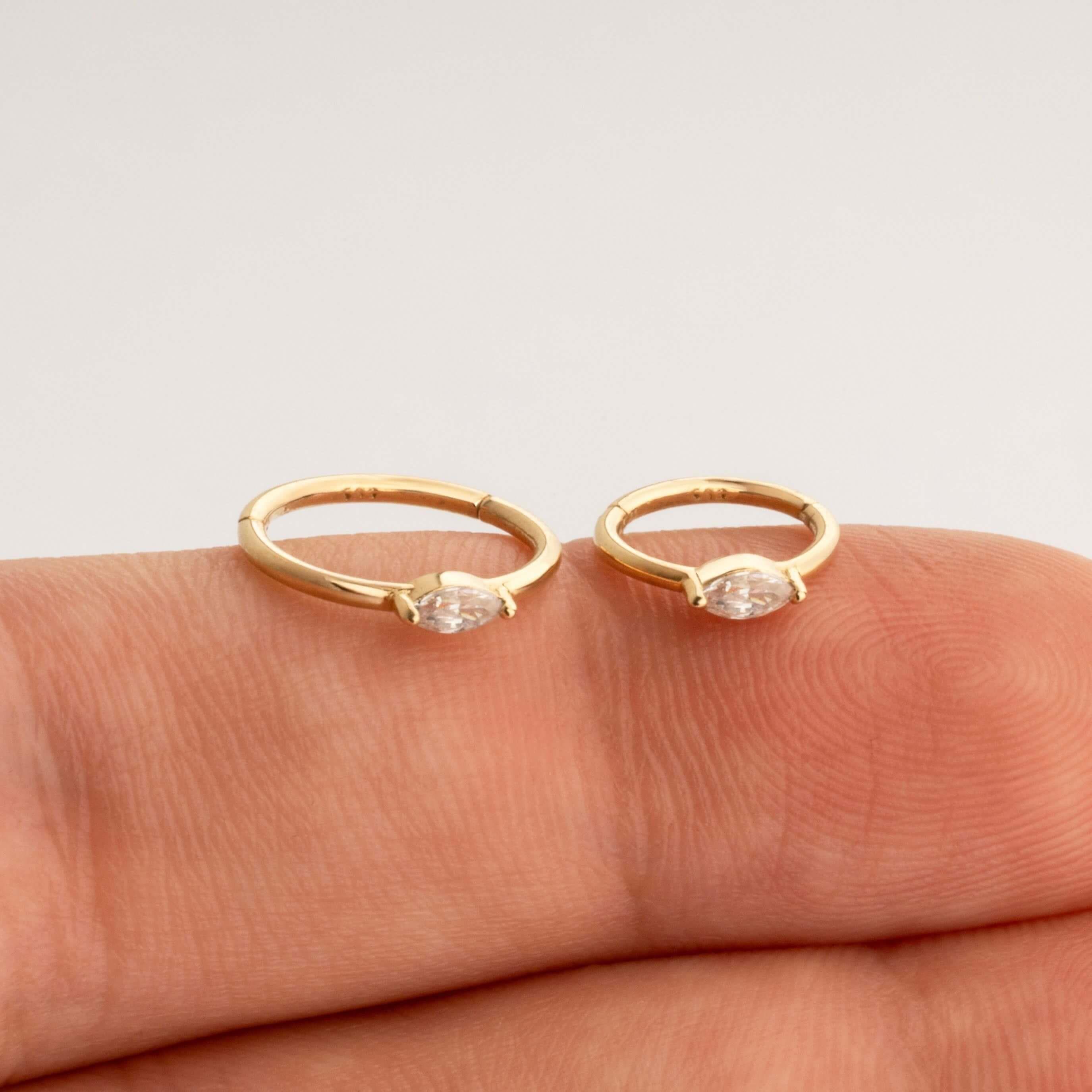 14 Ayar Altın Zincir Motifli Minimal Halka Piercing - Dianora Piercing