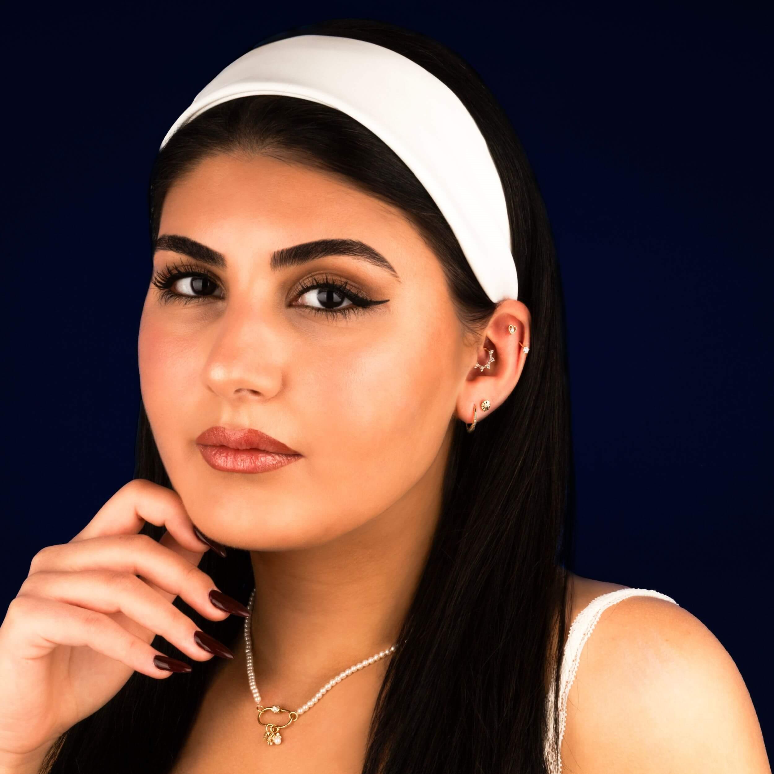 14 Ayar Altın Zincir Motifli Minimal Halka Piercing - Dianora Piercing