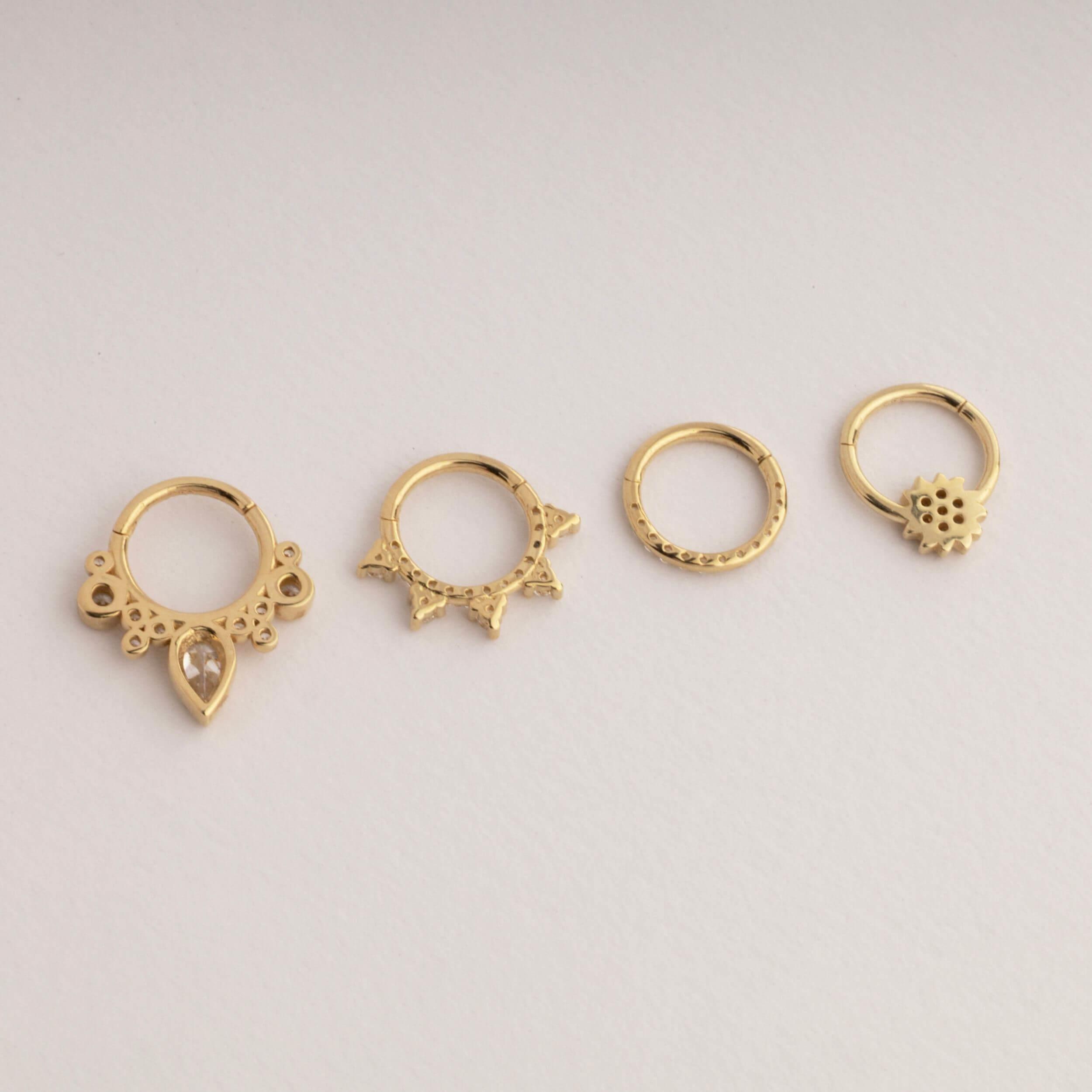 14 Ayar Altın Zincir Motifli Minimal Halka Piercing - Dianora Piercing