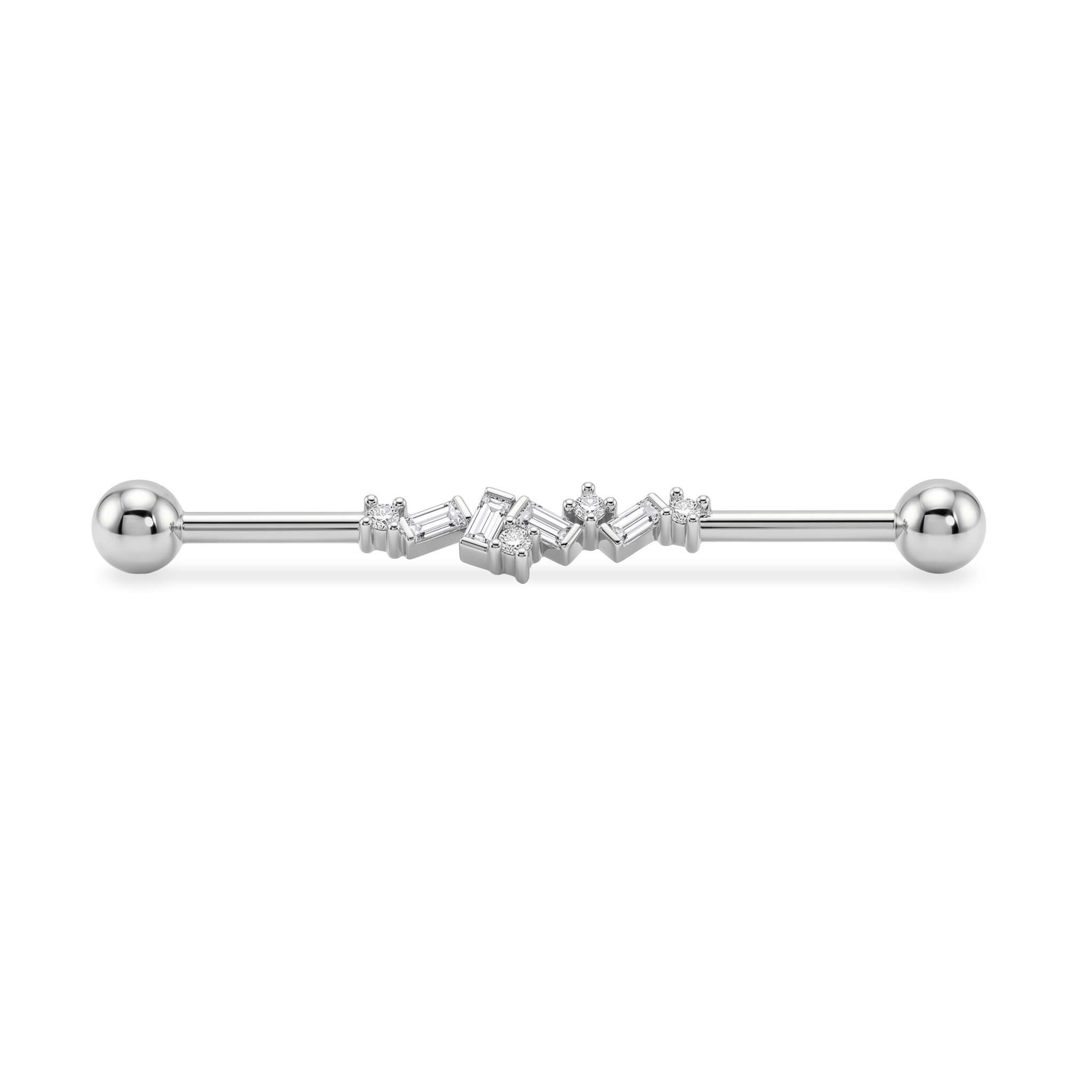 Baget Taşlı Altın Köprü Piercing - Dianora Piercing