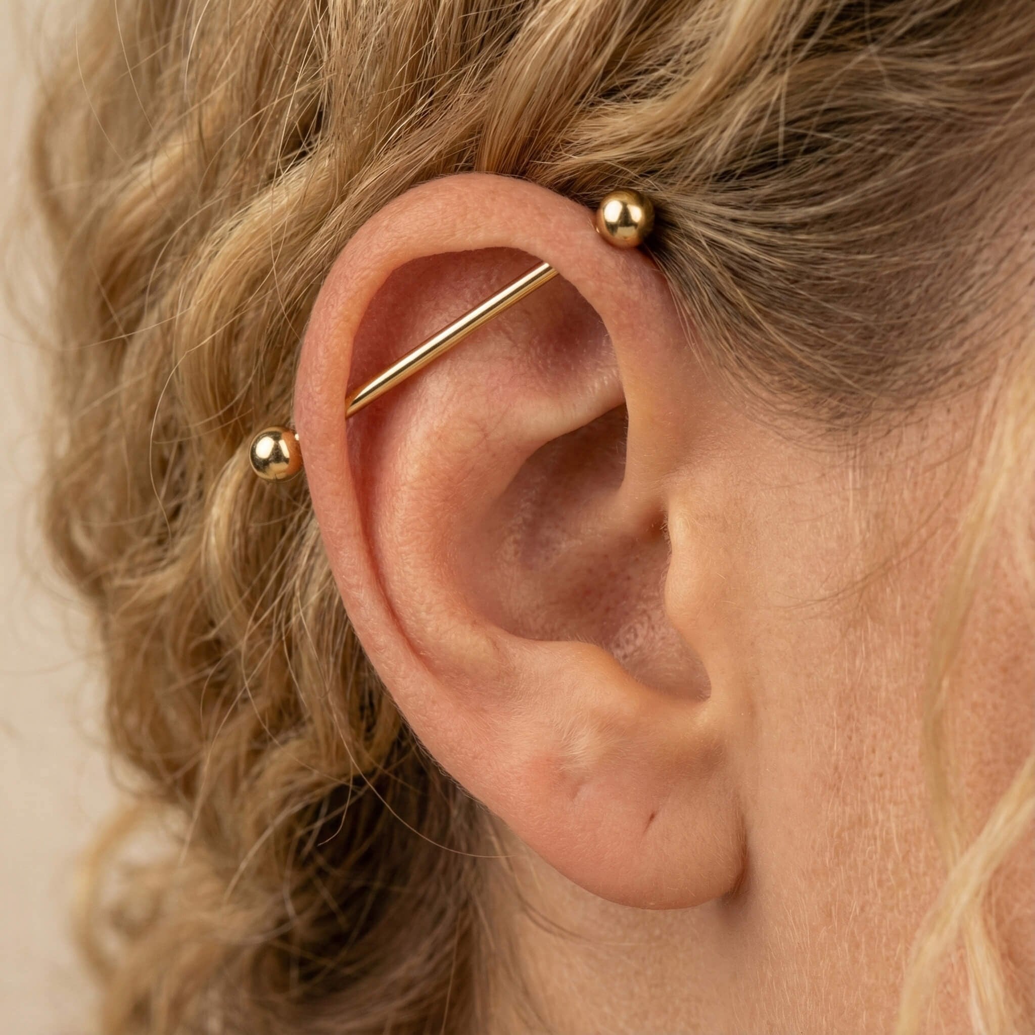 Düz Altın Köprü Piercing - Dianora Piercing