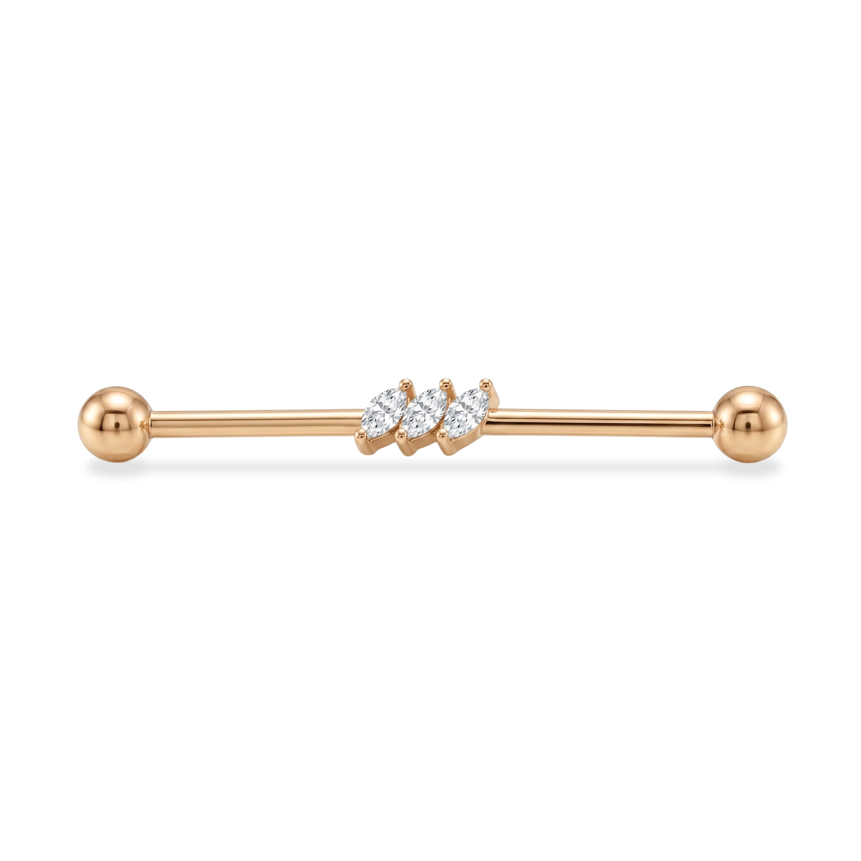 Markiz Taşlı Altın Köprü Piercing - Dianora Piercing