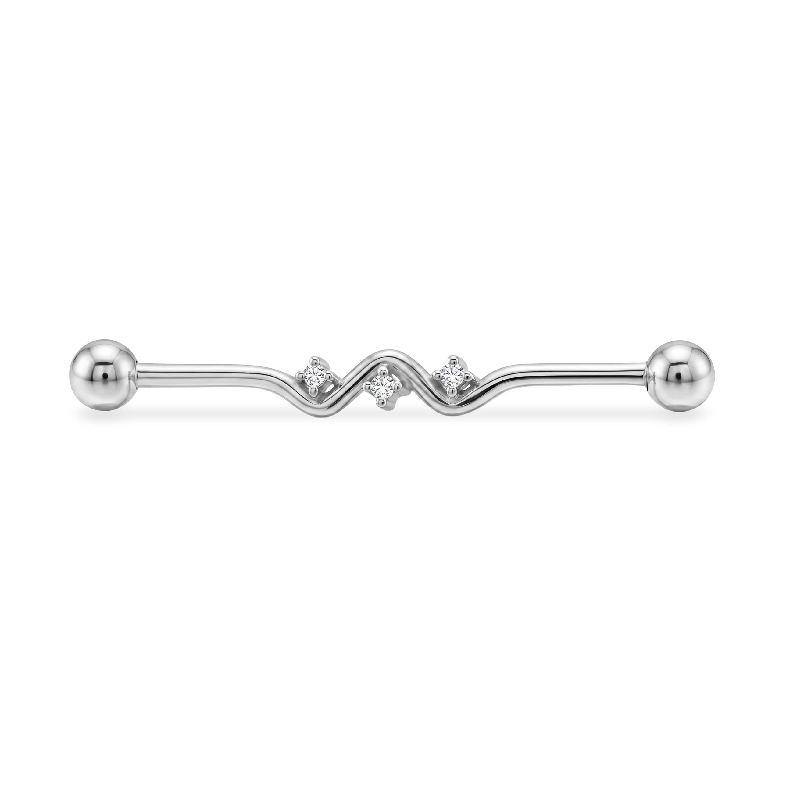 Taşlı Altın Köprü Piercing - Dianora Piercing
