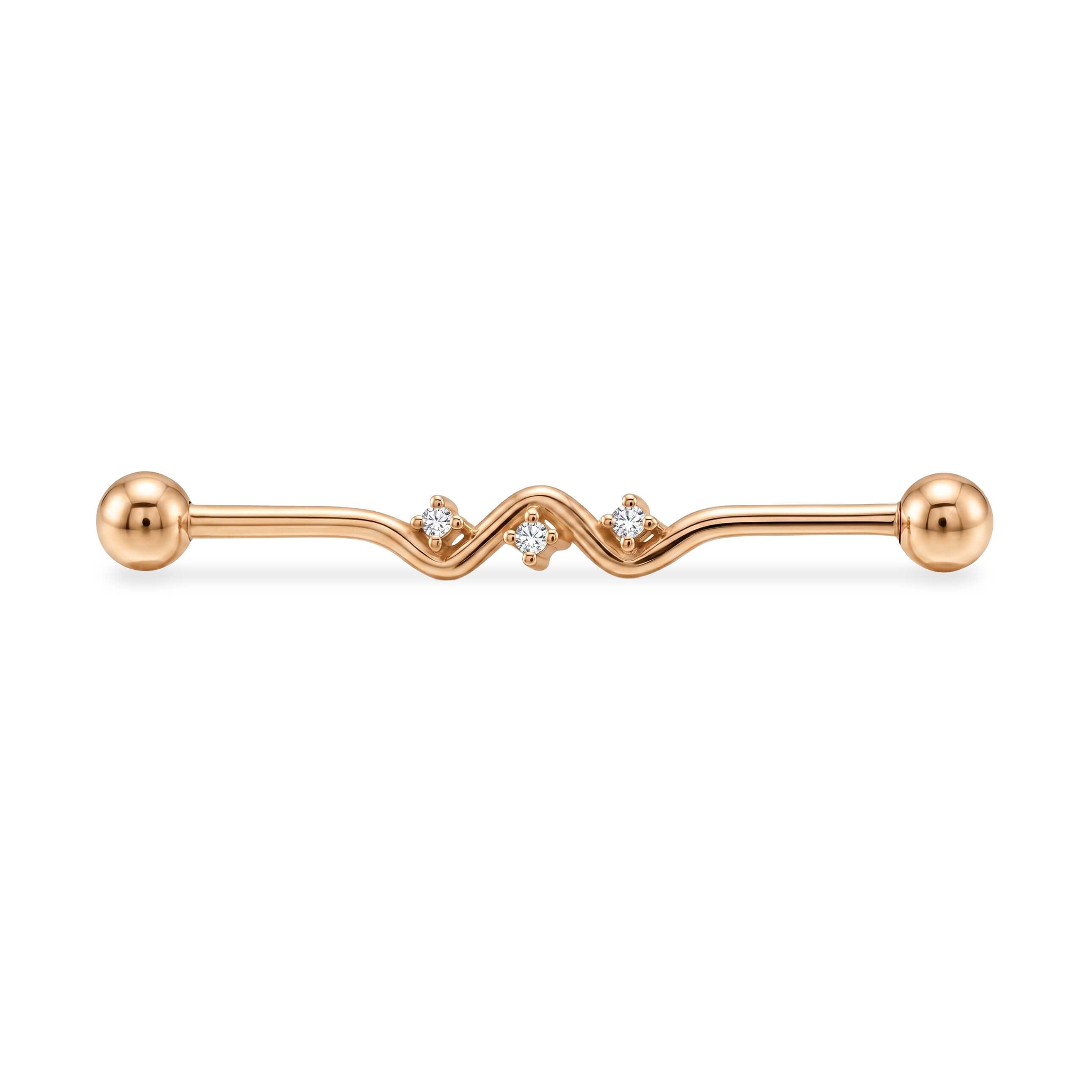 Taşlı Altın Köprü Piercing - Dianora Piercing