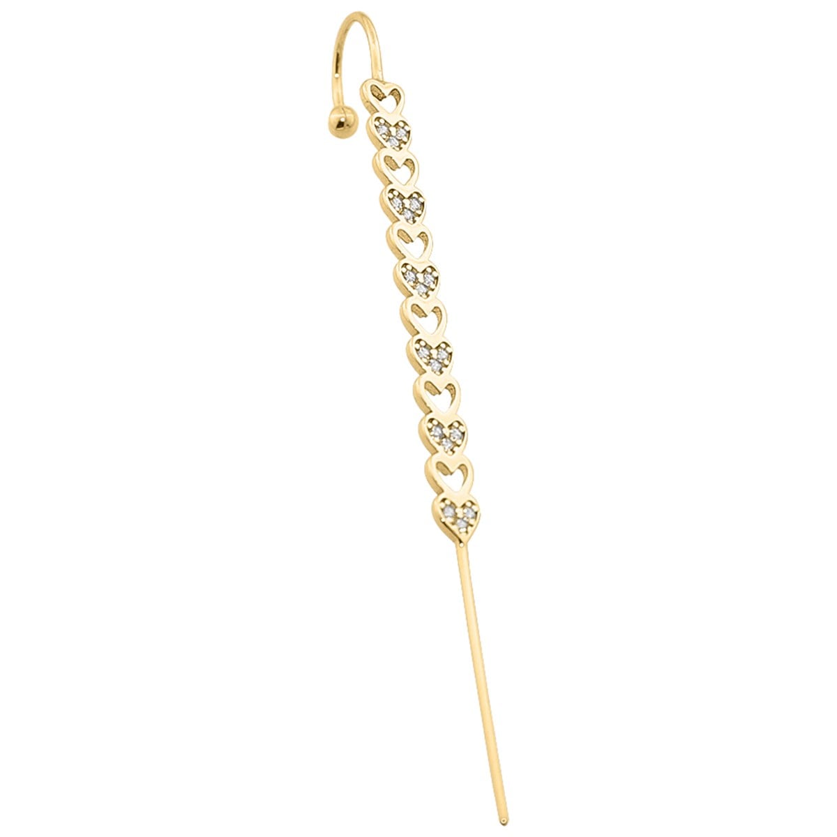 Taşlı Kalp Hook/Baston Küpe