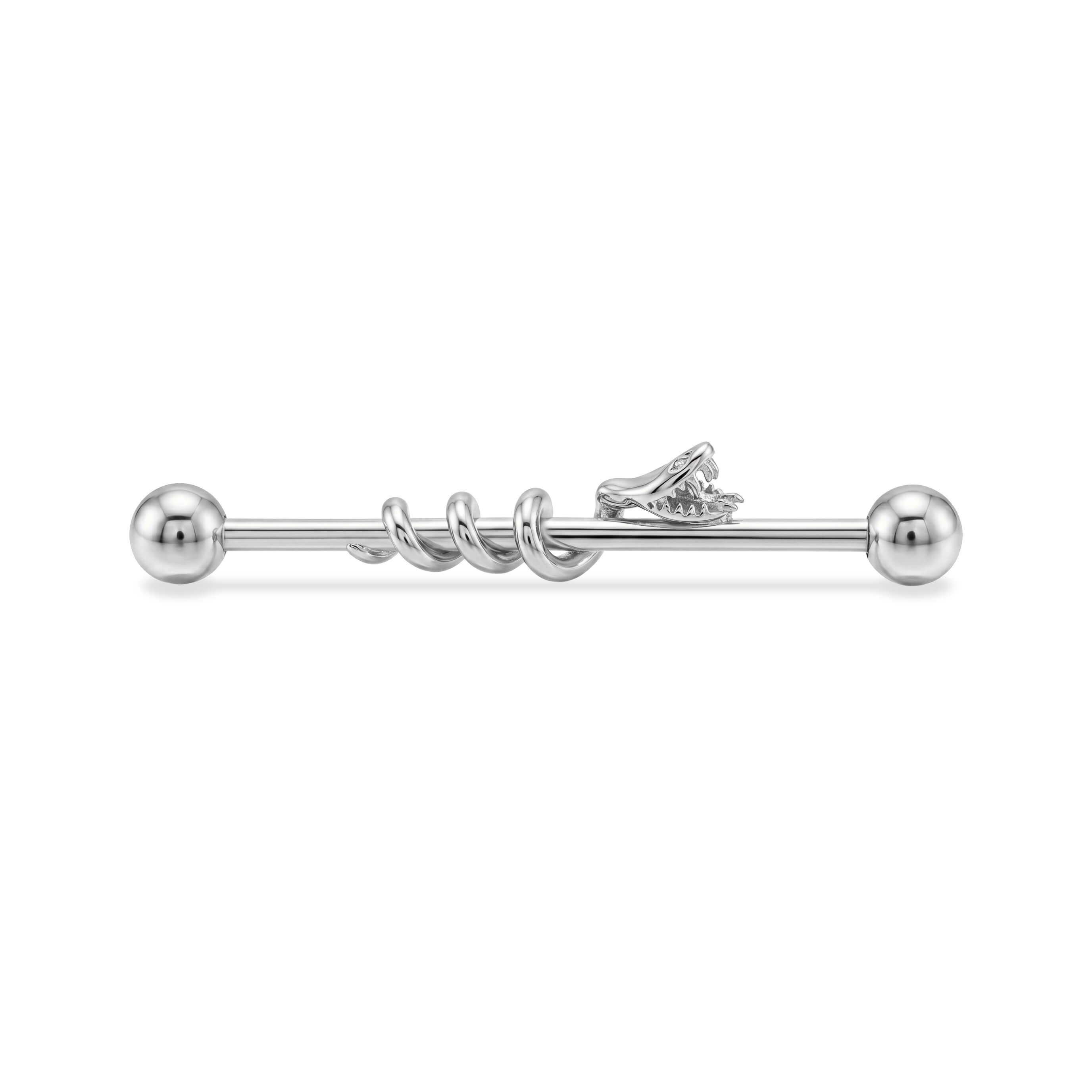 Yılan Motifli Altın Köprü Piercing - Dianora Piercing