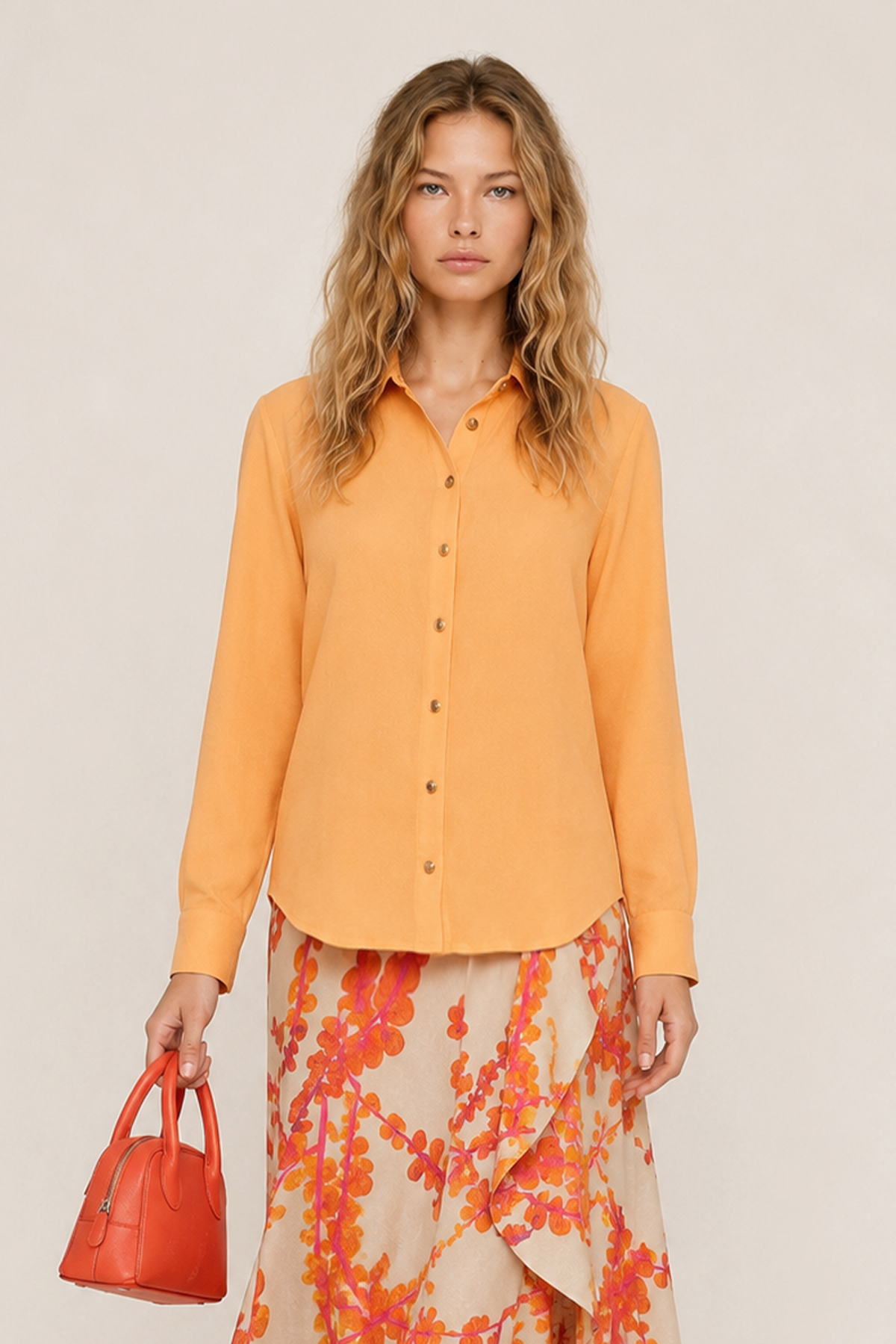 COTTON LINEN ŞÖMİZYE YAKA BLUZ