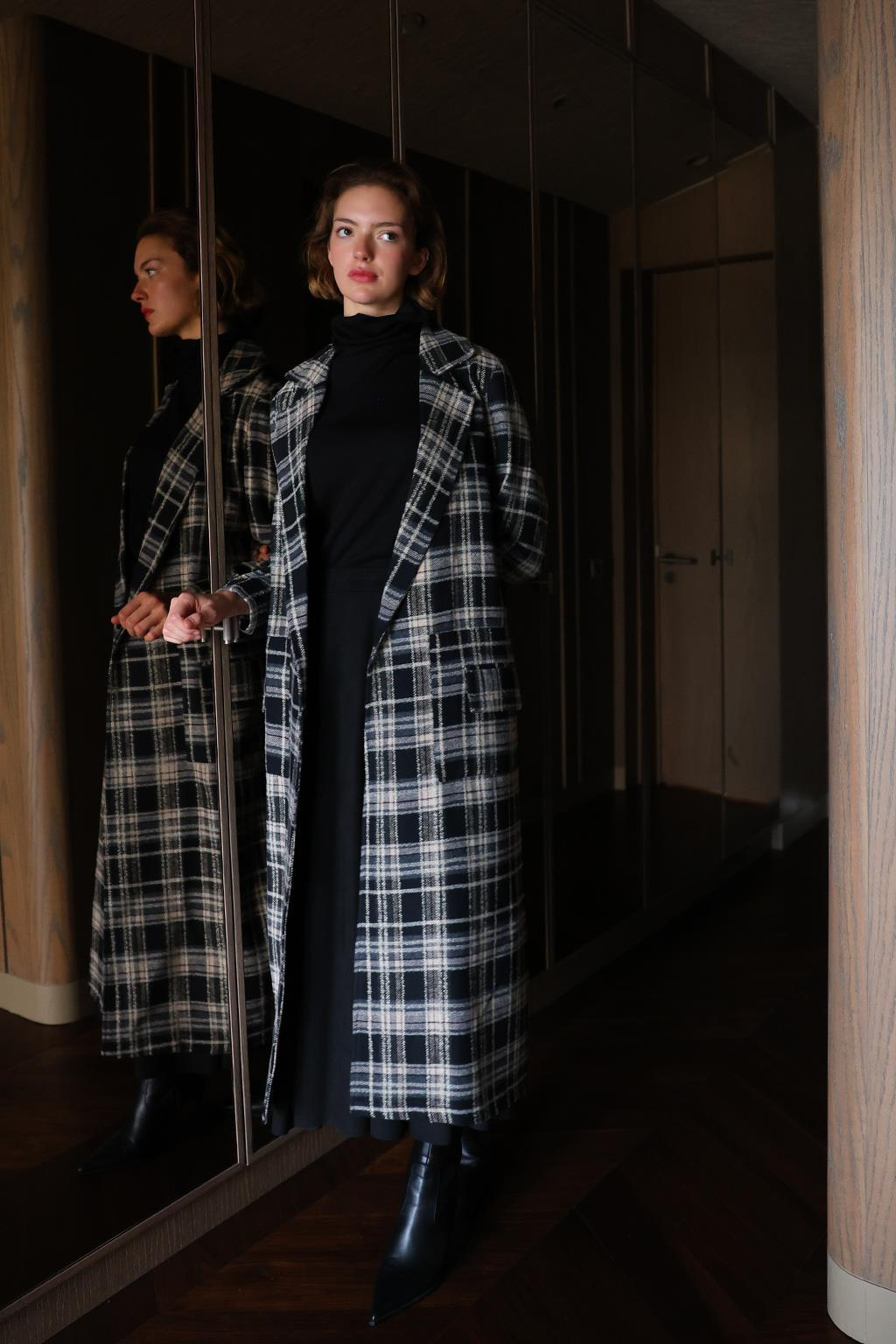 EKOSE YÜN VISCON MIX UZUN BLAZER CEKET