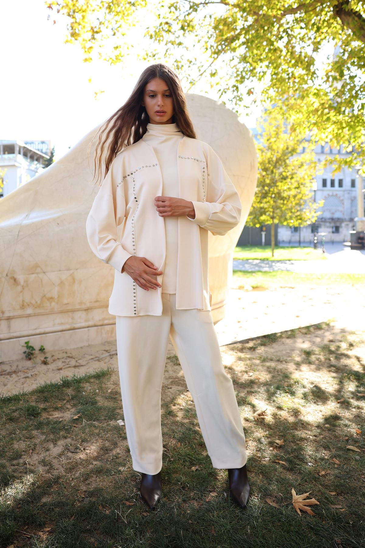 MODAL KEMERLİ BOL PAÇA PANTOLON