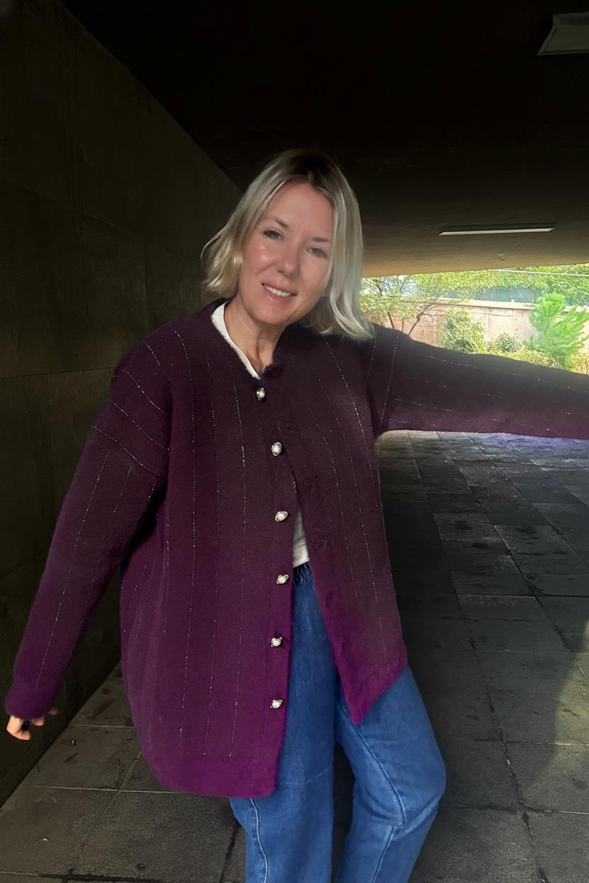 TRİKO ANGORA SİMLİ UZUN HIRKA