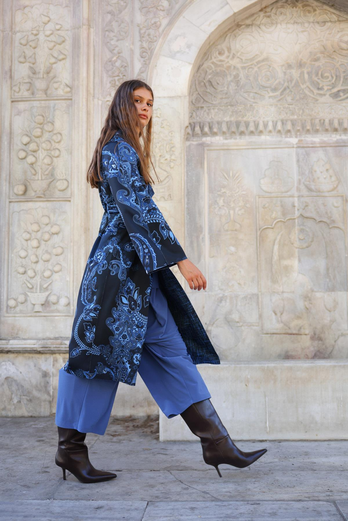 SCUBA HERITAGE ŞAL DESENLİ ÜSTTEN DİKİŞLİ CEKET