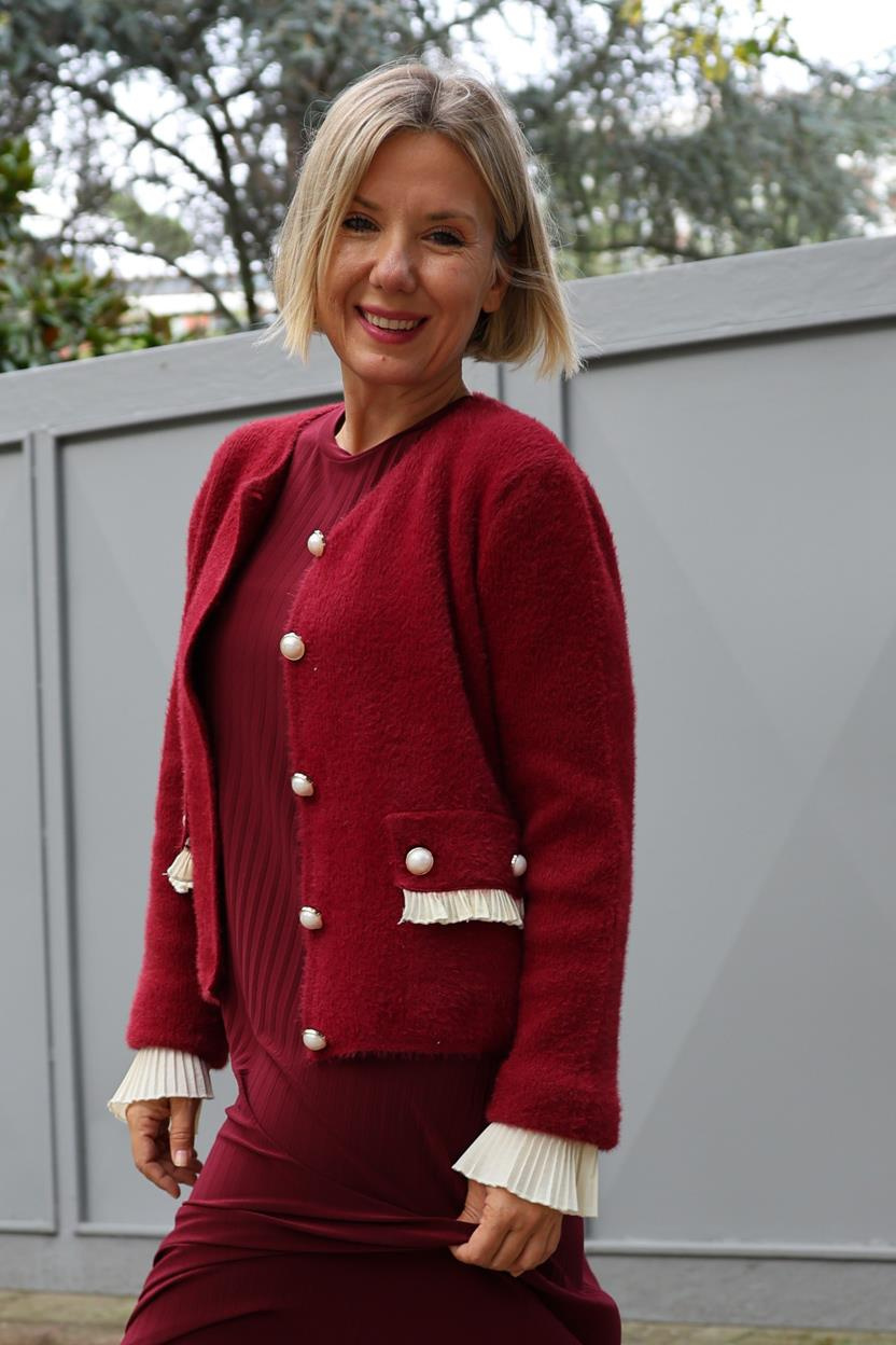 TRİKO 24029 ANGORA KOL. VE CEPLERİ PLİSELİ KISA HIRKA1