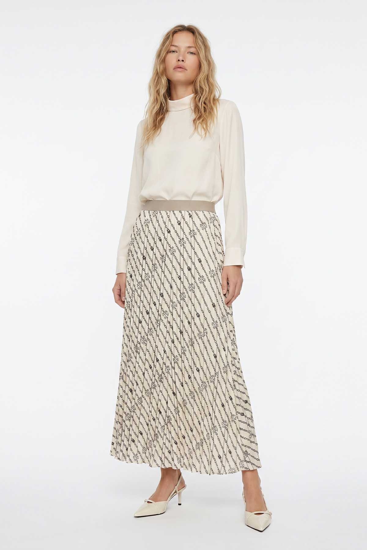 VISCON NOİ VEREV ZİNCİR LOGOLU CRUSHLI ETEK