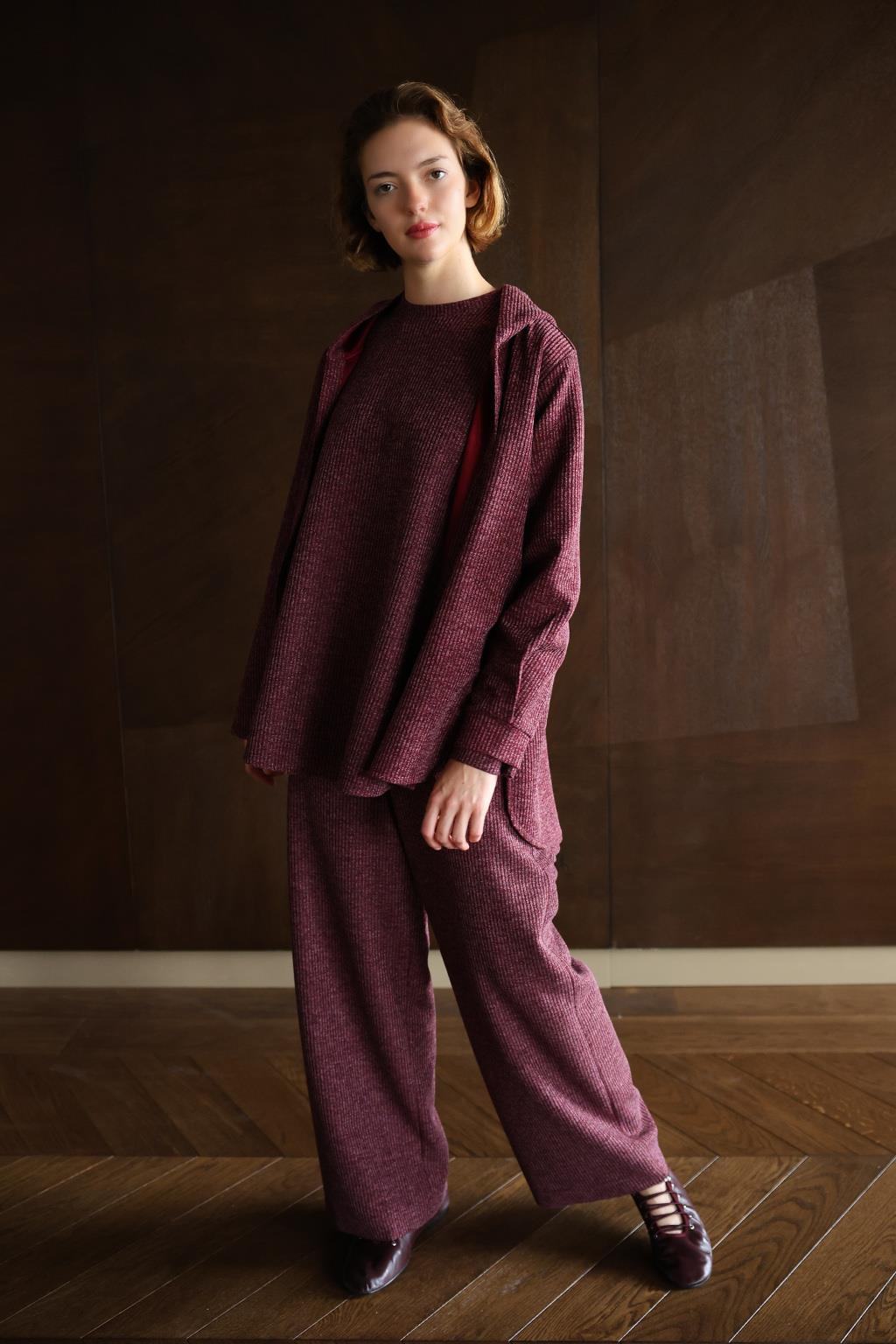 FİTİLLİ MELANJ TRİKO KAPŞONLU HIRKA	 	 	 	 	 	 	 	 	 	