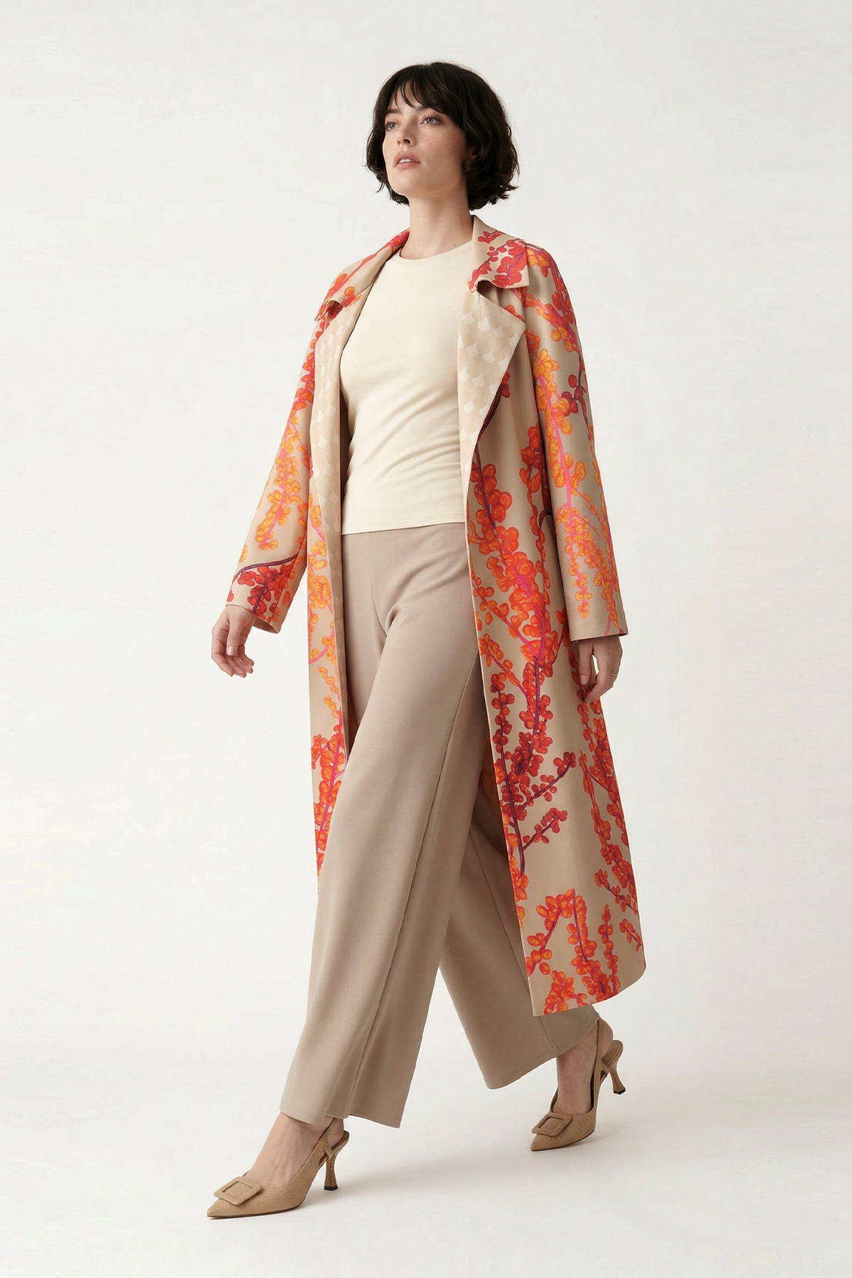 SCUBA AMBER BAHÇELİ DESENLİ ÜSTTEN DİKİŞLİ CEKET