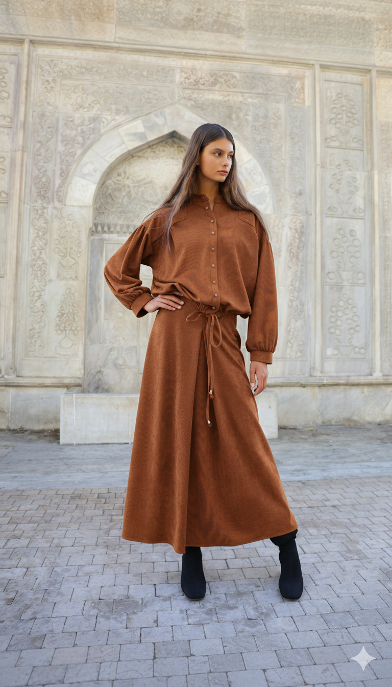 İNCE FİTİLLİ LYCRA KADİFE KISA GÖMLEK CEKET