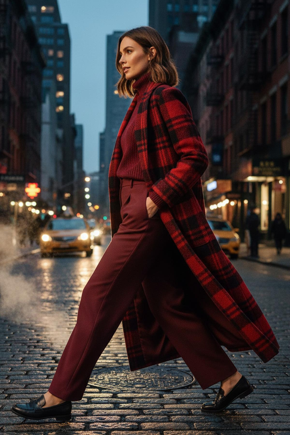 EKOSE YÜN VİSKON CEPLİ ŞAL YAKA KABAN