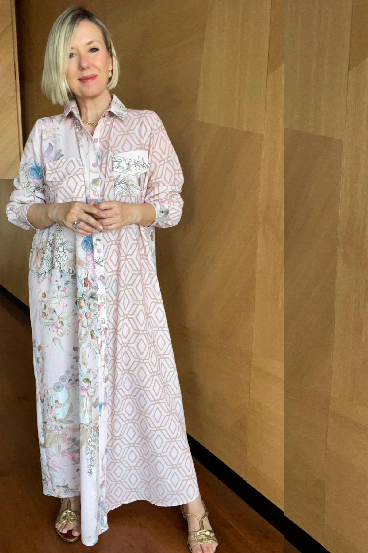 BUBBLE MARAKESH SUMMER ÇİÇEK VE GEOMETRİ CEPLİ ELBİSE