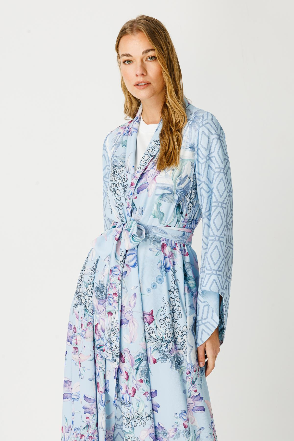 BUBBLE MARAKESH SUMMER ÇİÇEKLİ VE GEOMETRİLİ KİMONO