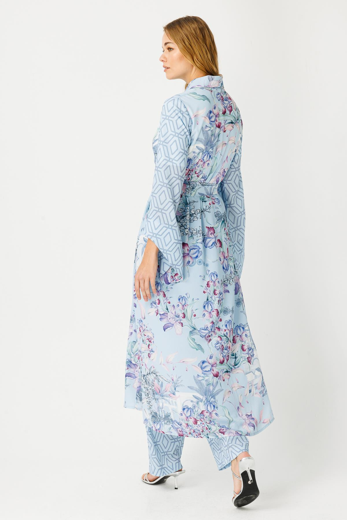 BUBBLE MARAKESH SUMMER ÇİÇEKLİ VE GEOMETRİLİ KİMONO