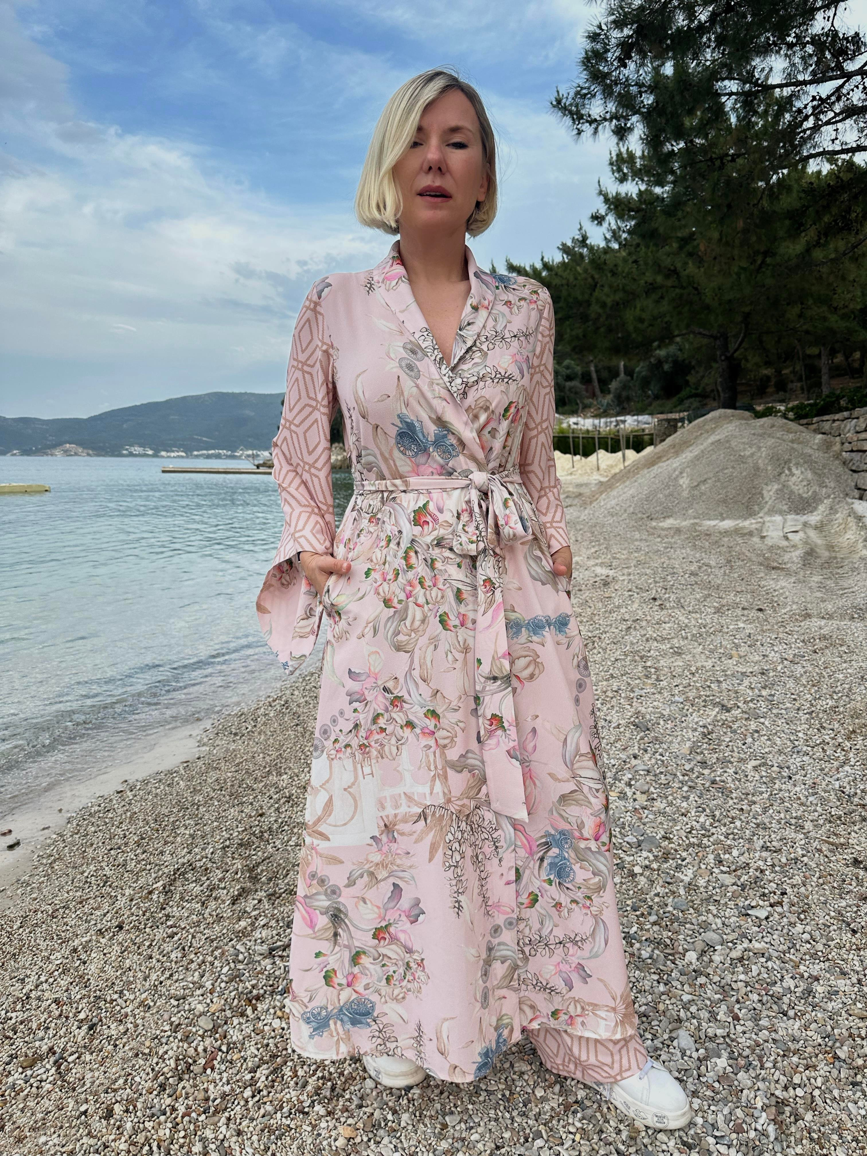 BUBBLE MARAKESH SUMMER ÇİÇEKLİ VE GEOMETRİLİ KİMONO