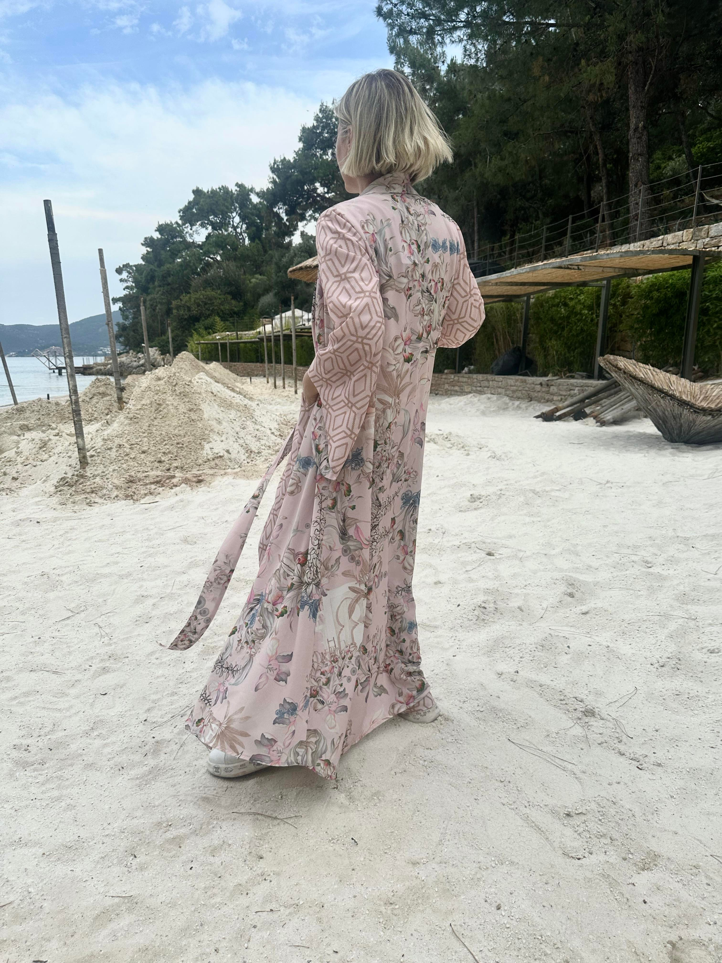 BUBBLE MARAKESH SUMMER ÇİÇEKLİ VE GEOMETRİLİ KİMONO